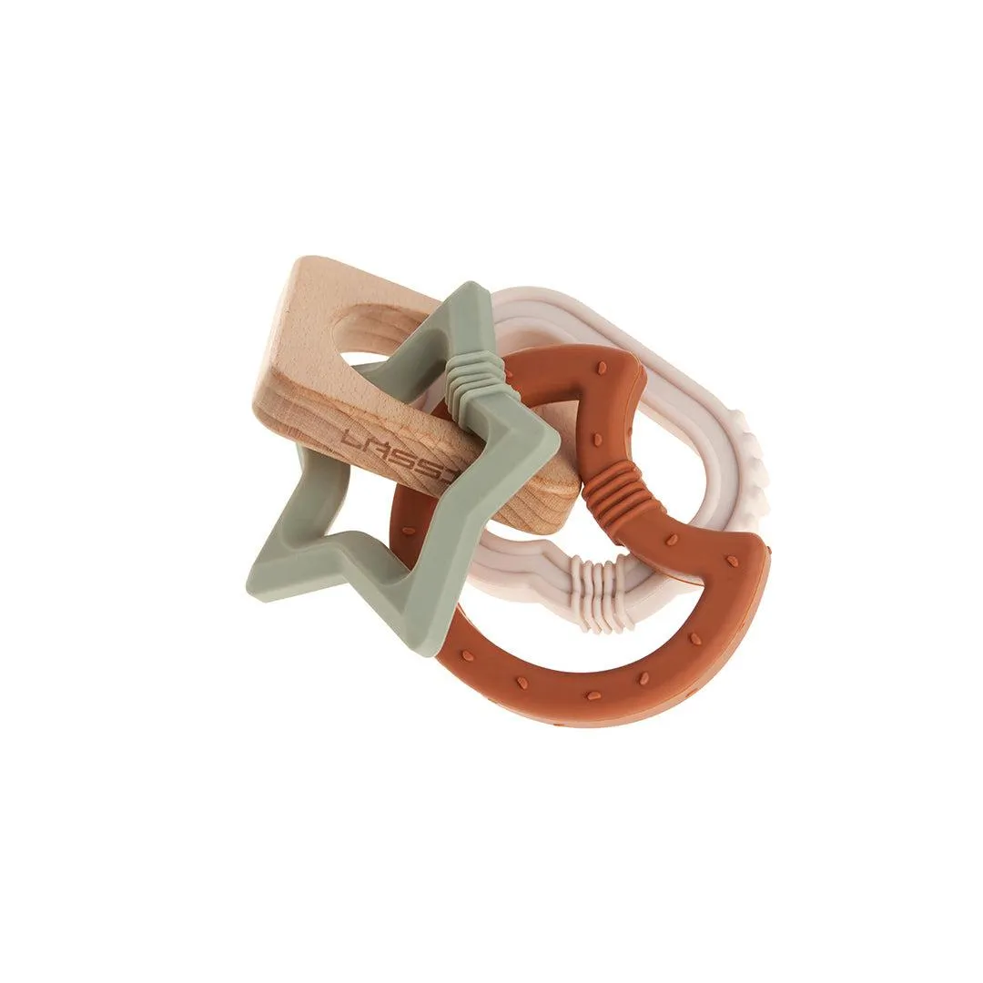 Lassig Teether Wood/Silicone - Little Universe - Cloud/Moon/Star