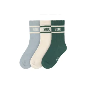 Lassig Tennis Socks - 3 Pack - Light Blue - Dark Green