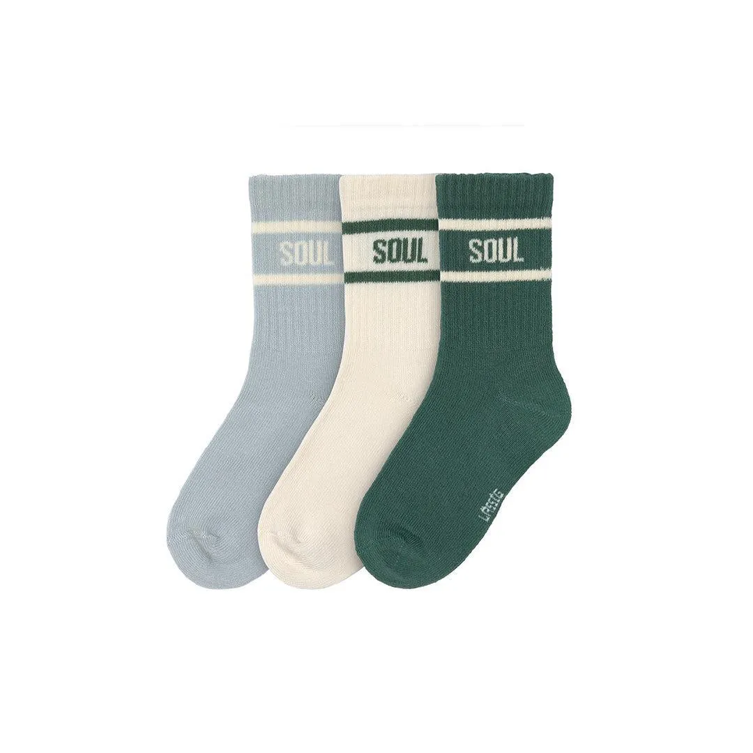 Lassig Tennis Socks - 3 Pack - Light Blue - Dark Green