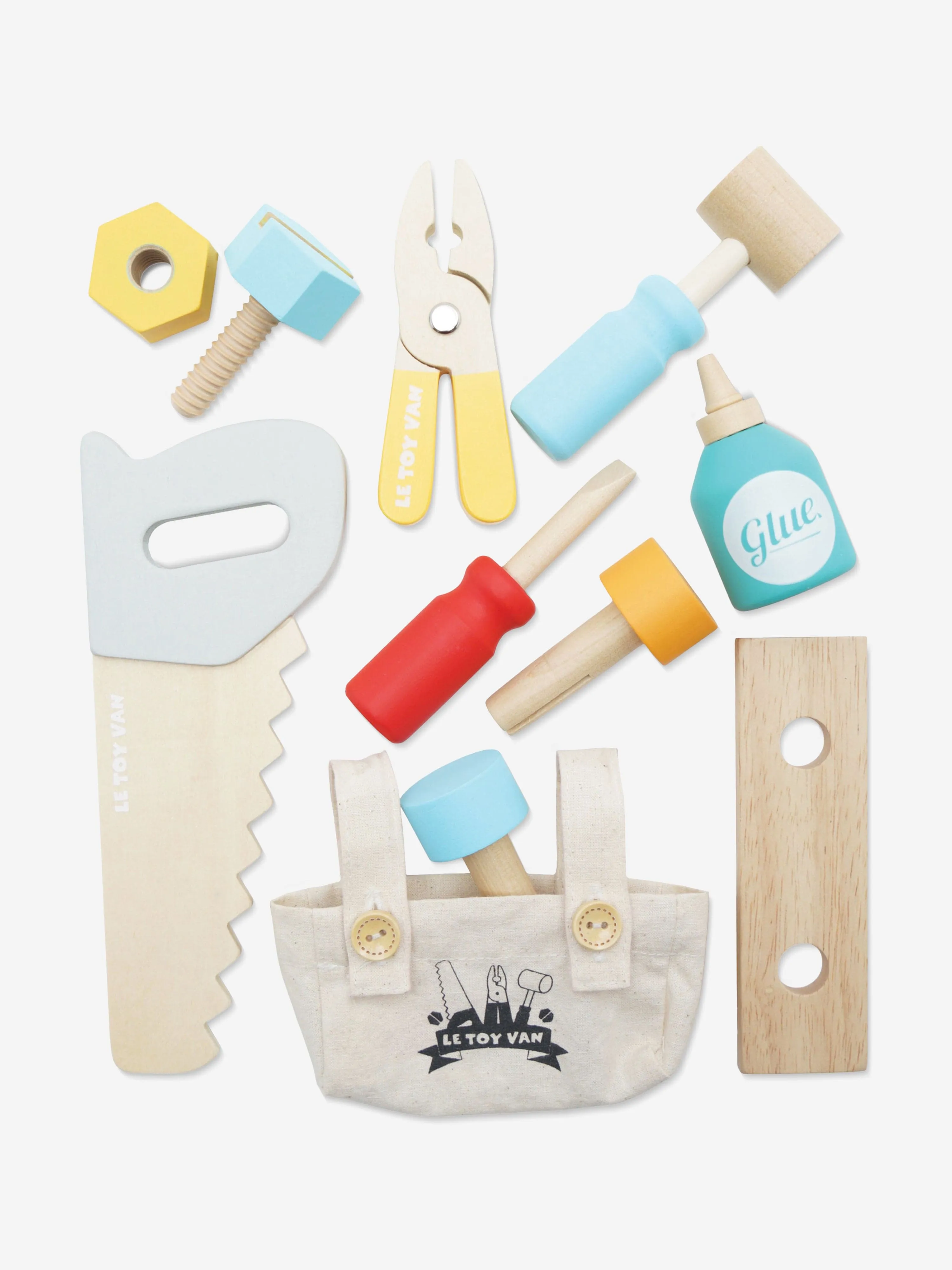 Le Toy Van Tool Box & Wooden Tools-11 Accessories (W:216 D:135 H:155mm)