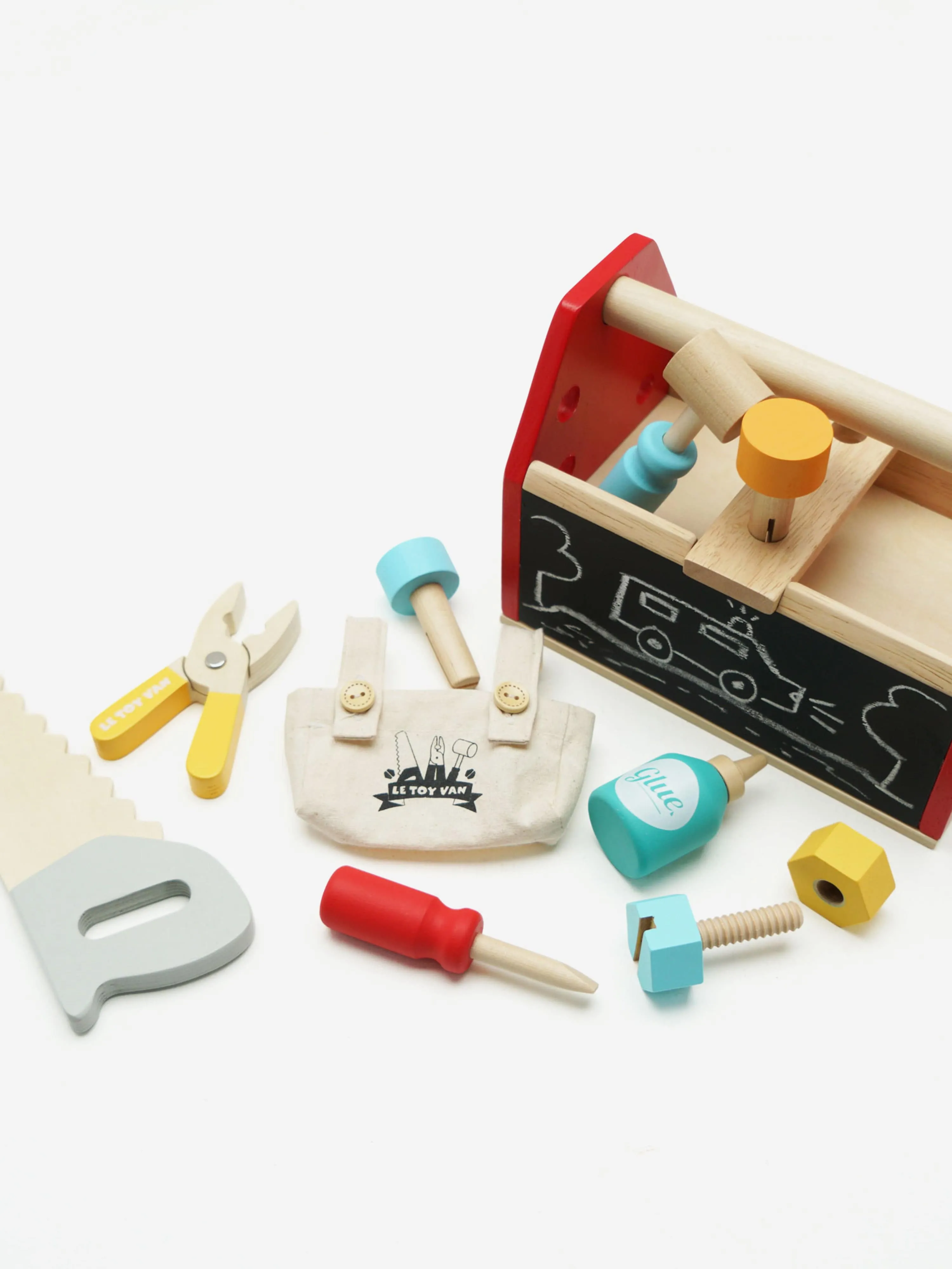 Le Toy Van Tool Box & Wooden Tools-11 Accessories (W:216 D:135 H:155mm)