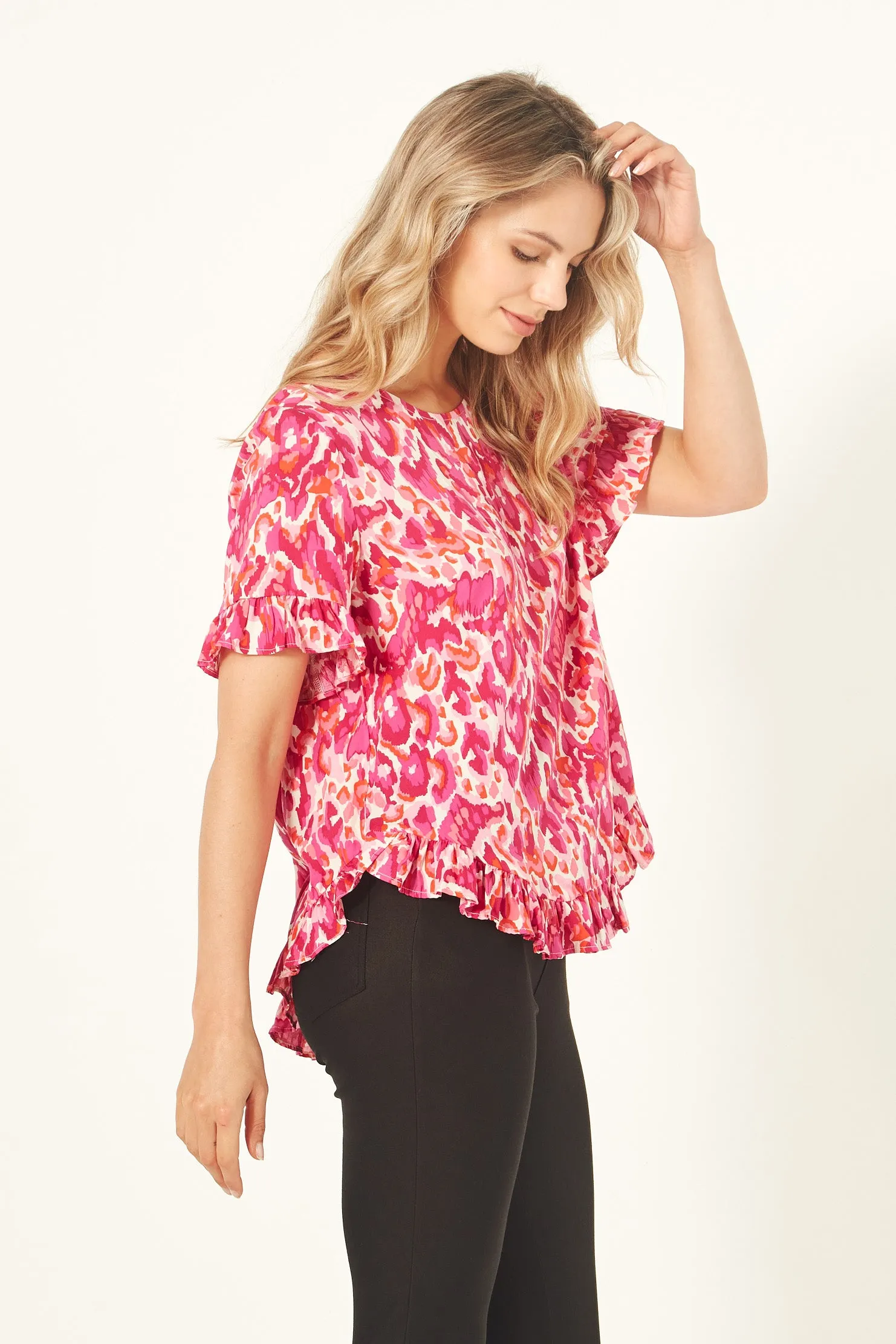 Lemon Tree - Madelaine Top - LT904 - Berry Print - 50% Off - 1 x 8 left