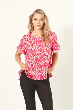 Lemon Tree - Madelaine Top - LT904 - Berry Print - 50% Off - 1 x 8 left