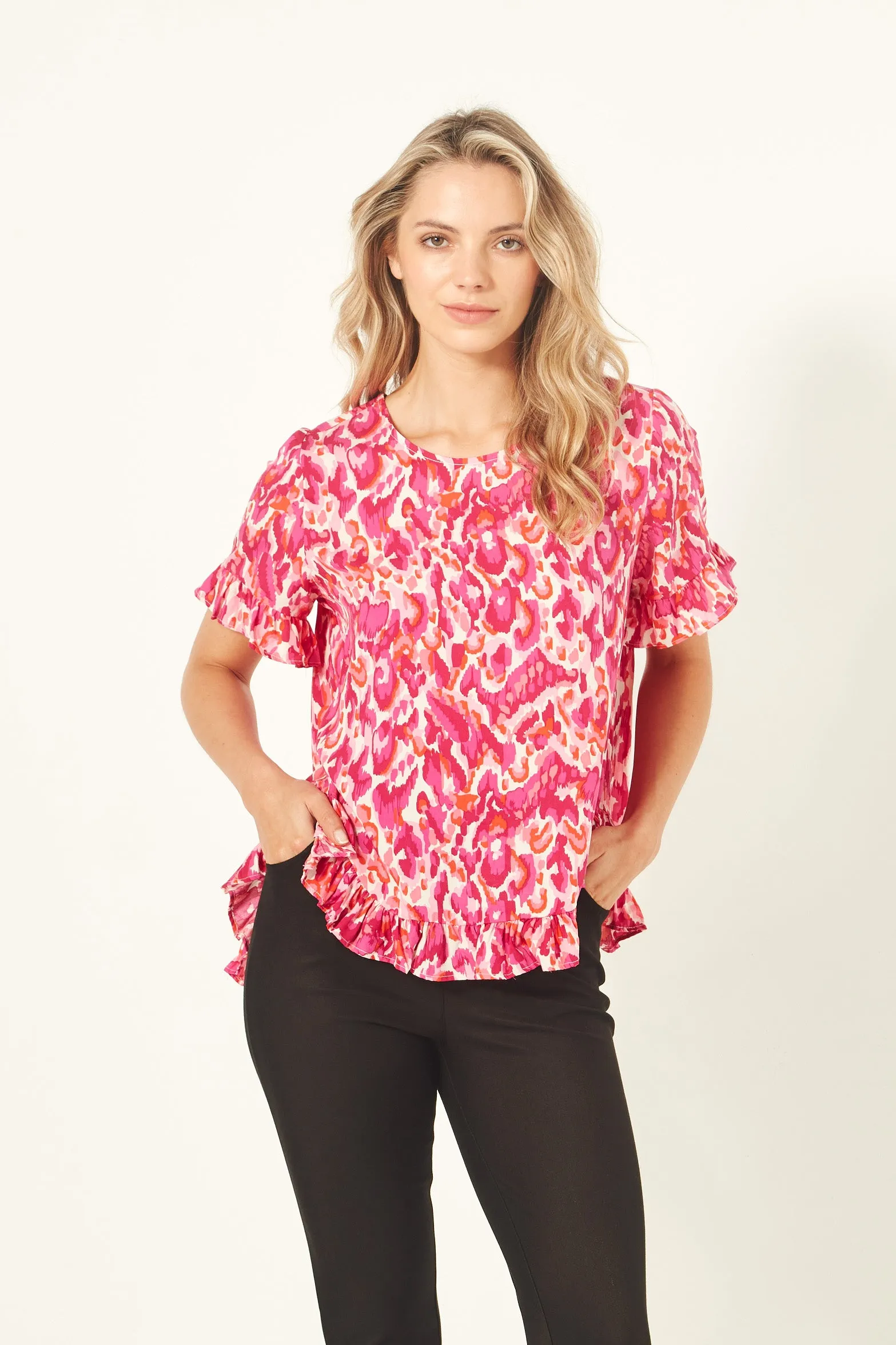 Lemon Tree - Madelaine Top - LT904 - Berry Print - 50% Off - 1 x 8 left