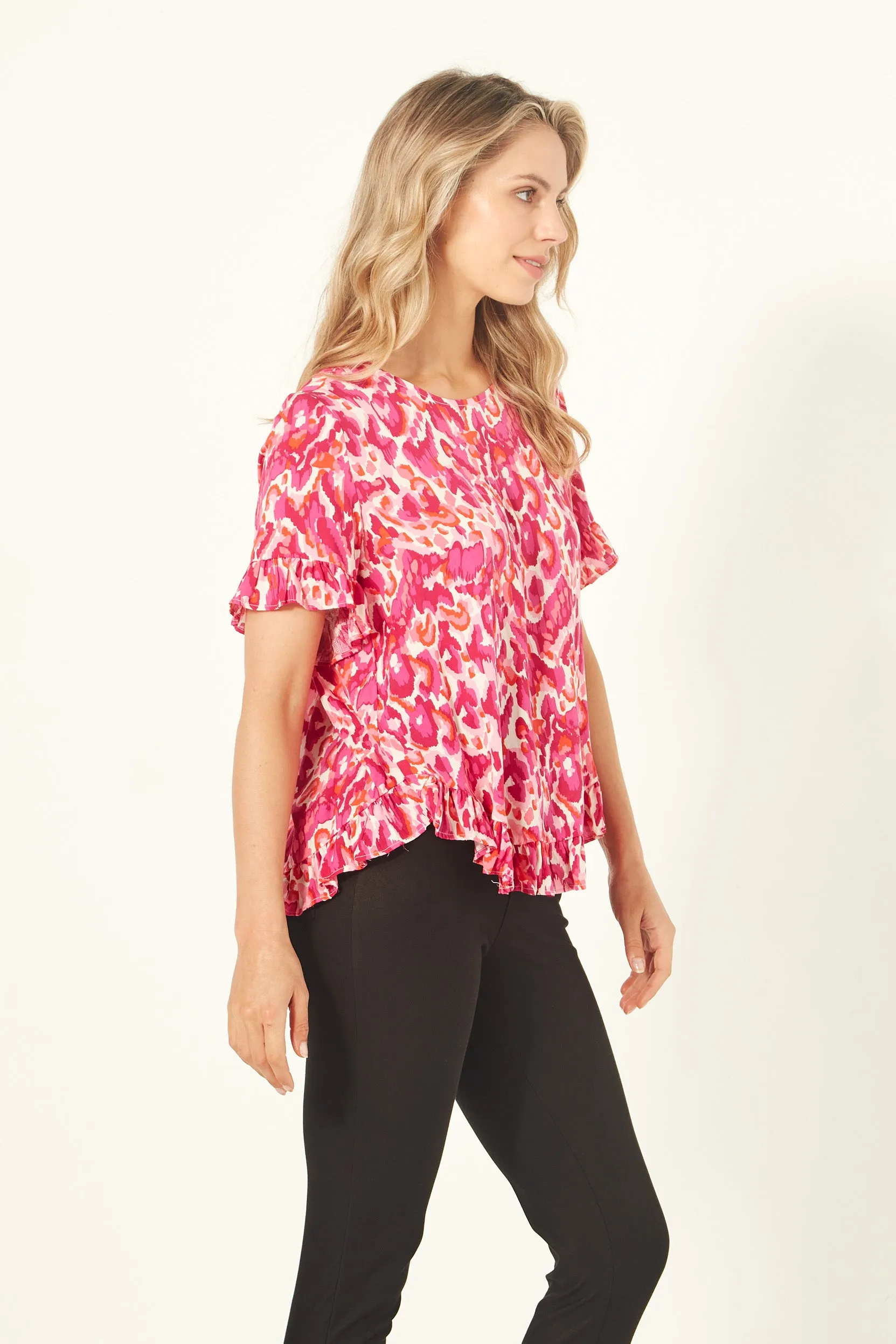 Lemon Tree - Madelaine Top - LT904 - Berry Print - 50% Off - 1 x 8 left