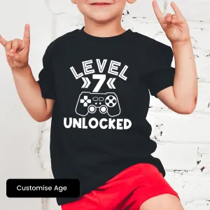 Level Unlocked Personalised Gaming Birthday T-Shirt