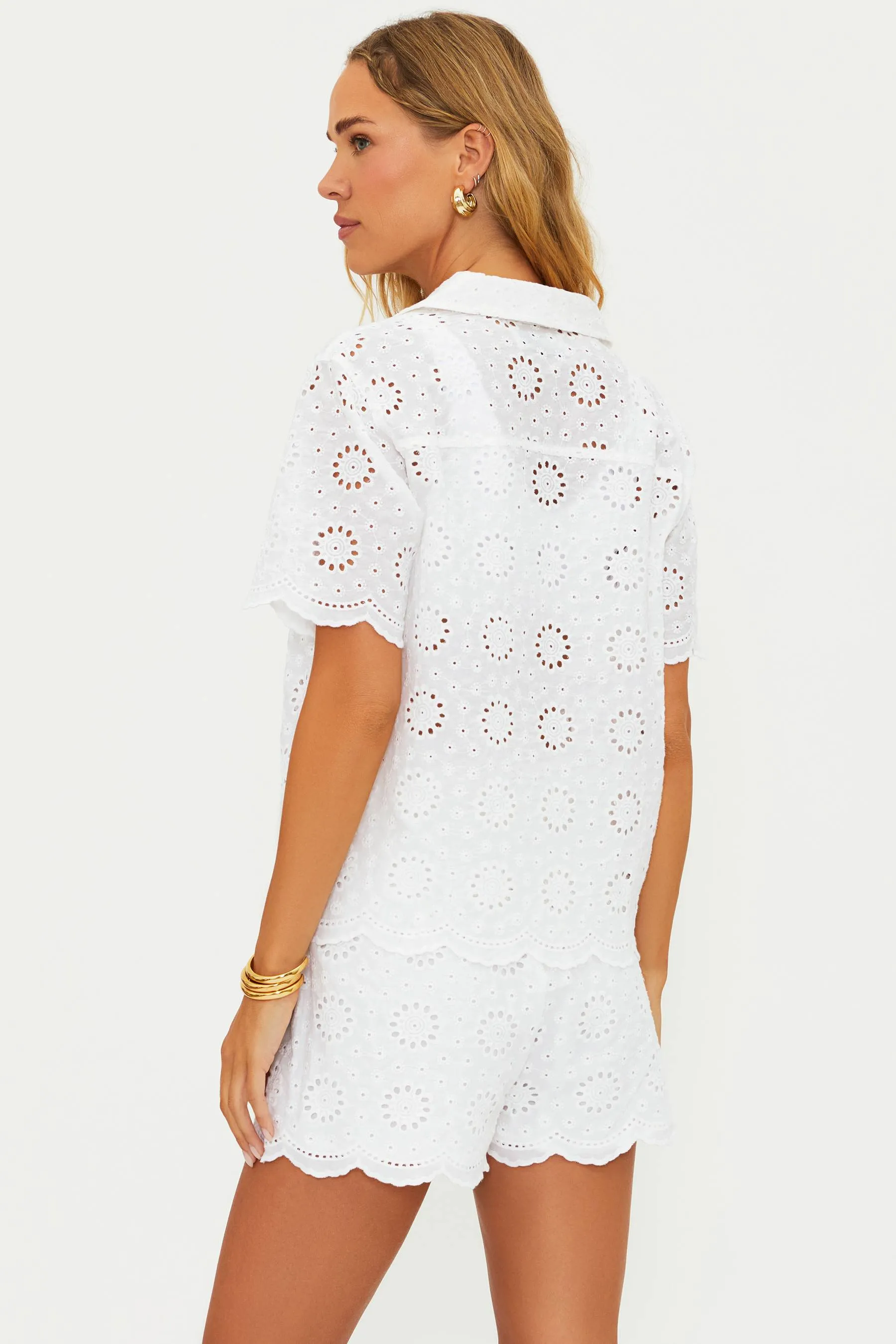 Lexie Top White Magnolia Eyelet Beach Riot