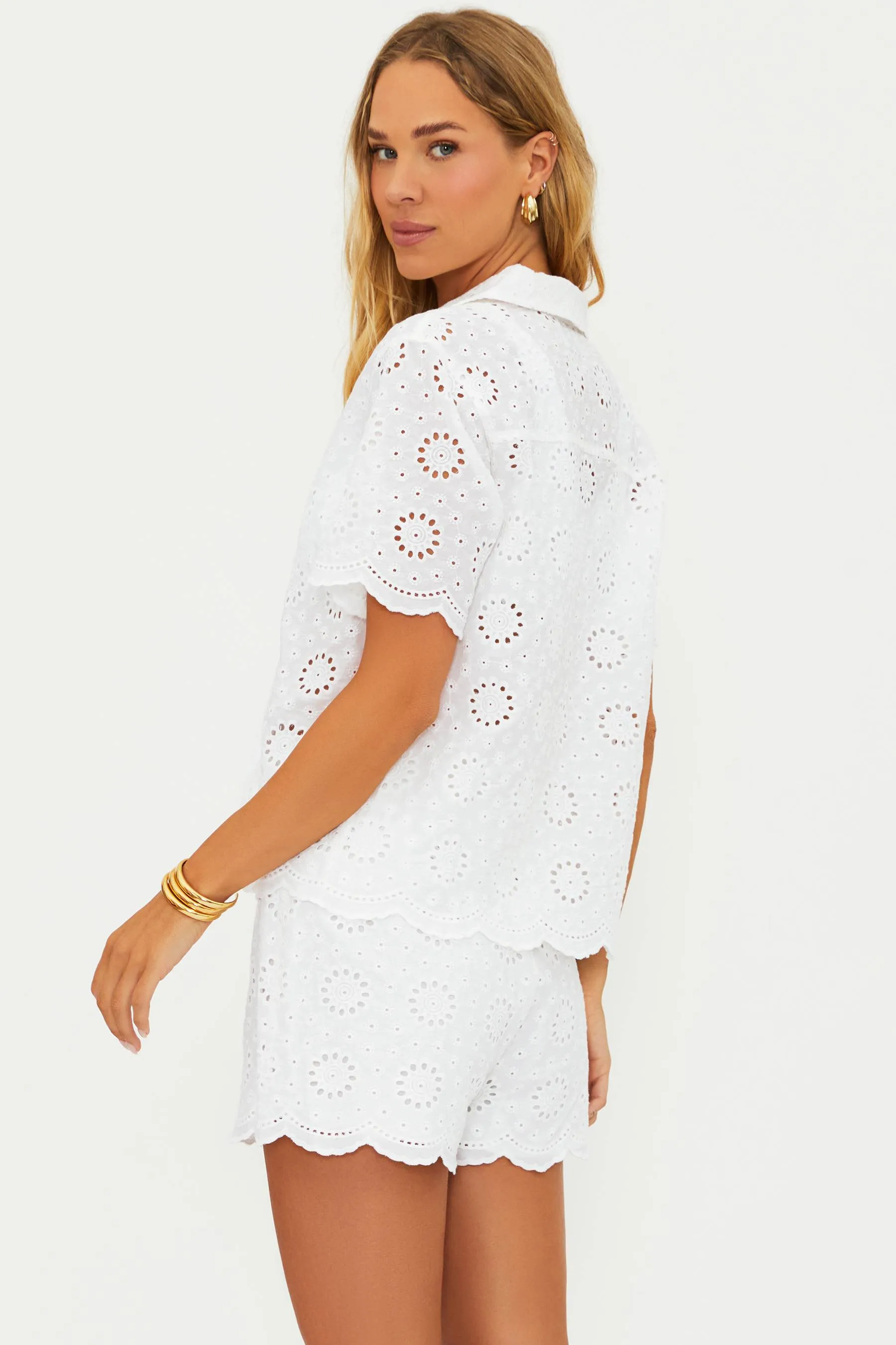 Lexie Top White Magnolia Eyelet Beach Riot