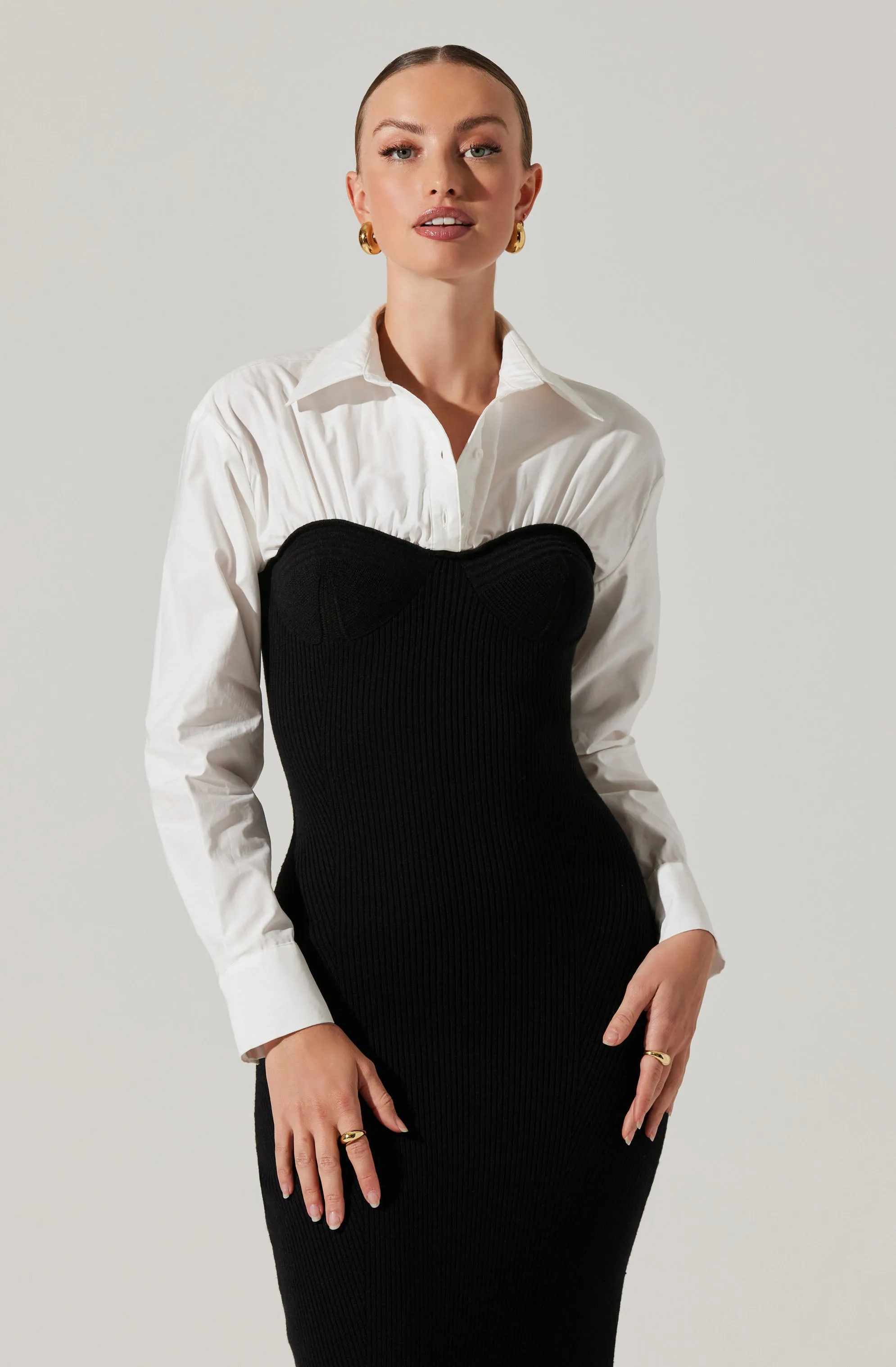 Limited Edition Allyn Contrast Midi Sweater Dress  Last Few Pieces!
