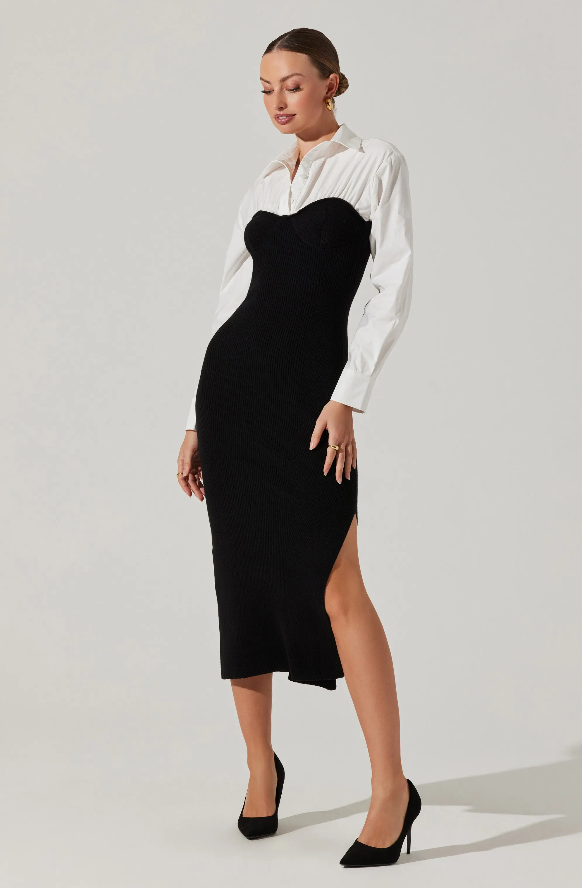 Limited Edition Allyn Contrast Midi Sweater Dress  Last Few Pieces!