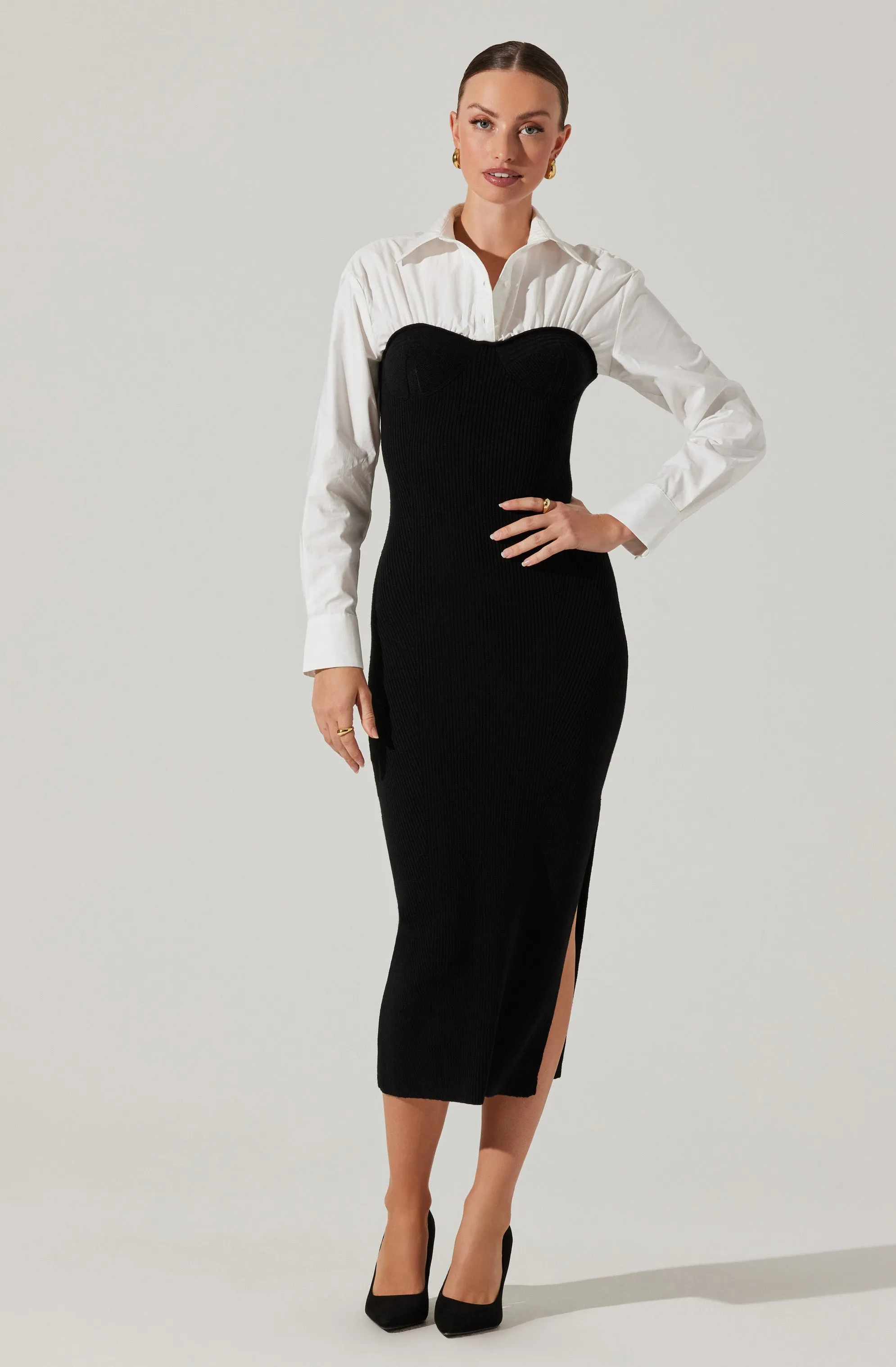 Limited Edition Allyn Contrast Midi Sweater Dress  Last Few Pieces!