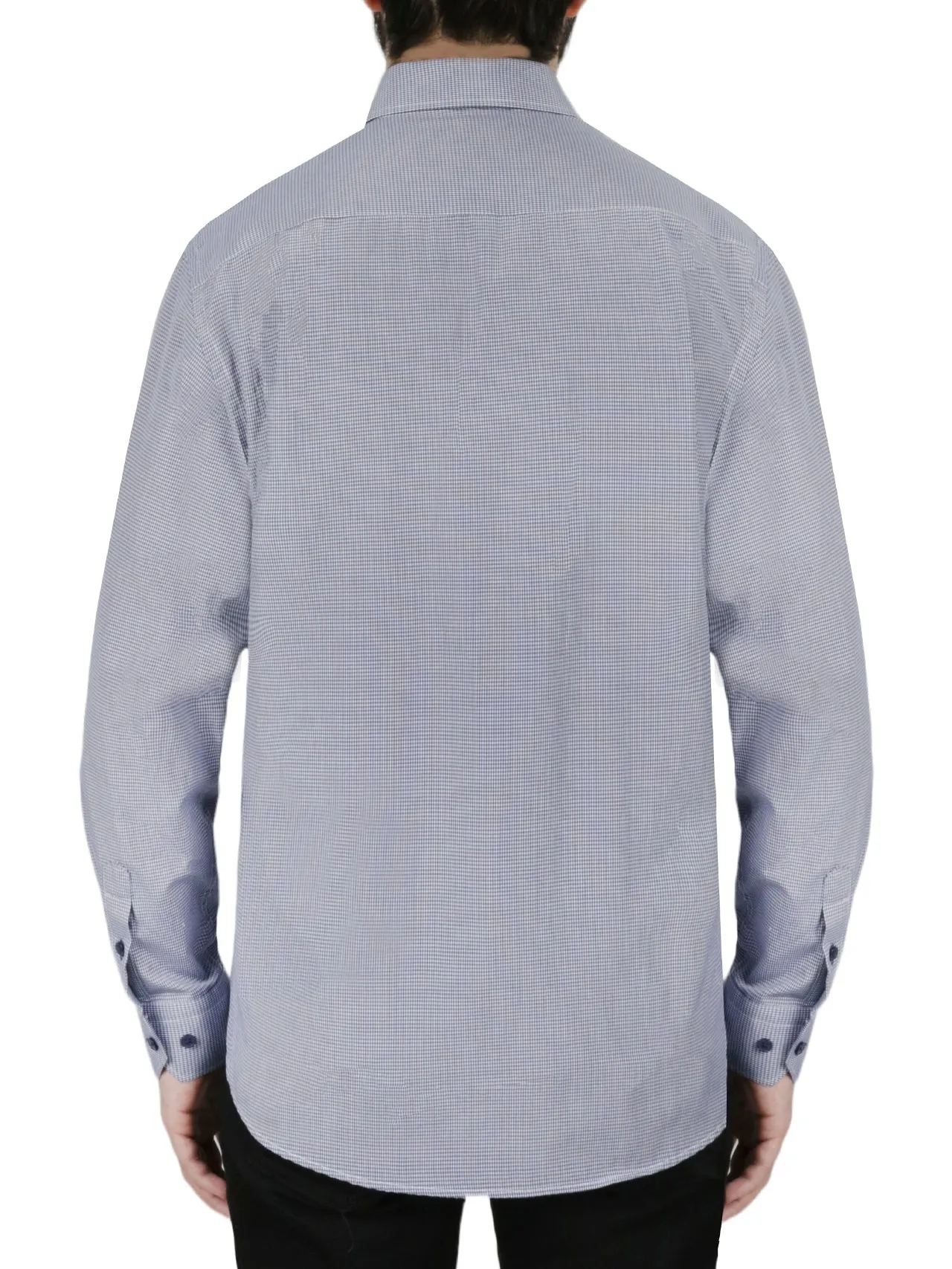 Limited Edition Dark Blue Checkered Dress Shirt  Almost Gone!