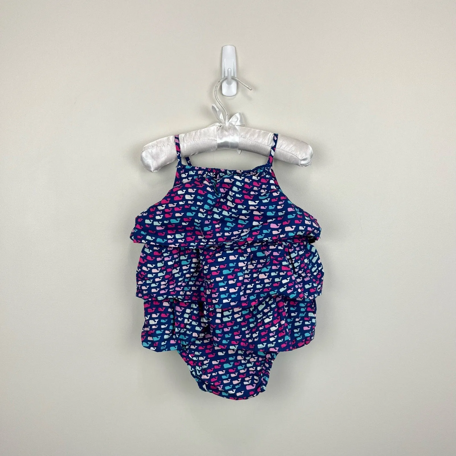 Limited Edition Vineyard Vines Ruffle Whale Romper 3-6 Months  Today Only!