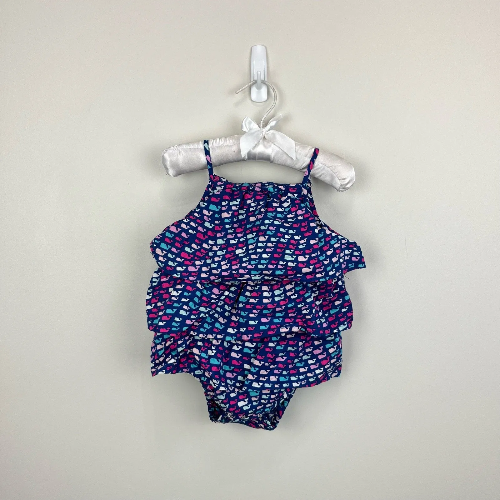 Limited Edition Vineyard Vines Ruffle Whale Romper 3-6 Months  Today Only!