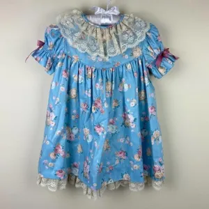 Limited Edition Vintage Ceil Ainsworth New York Blue Floral Dress 3T  Almost Sold Out!
