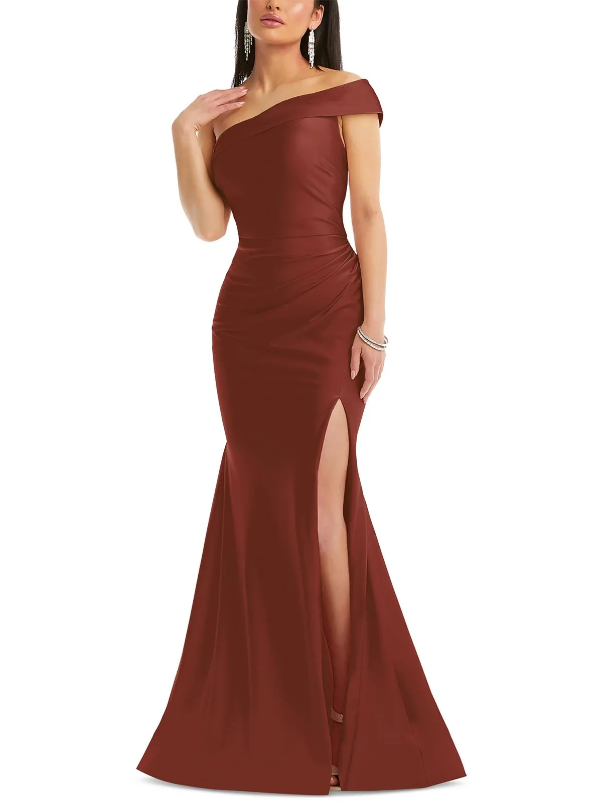Limited Edition Womens Ruched One Shoulder Evening Dress  Last Few Pieces!
