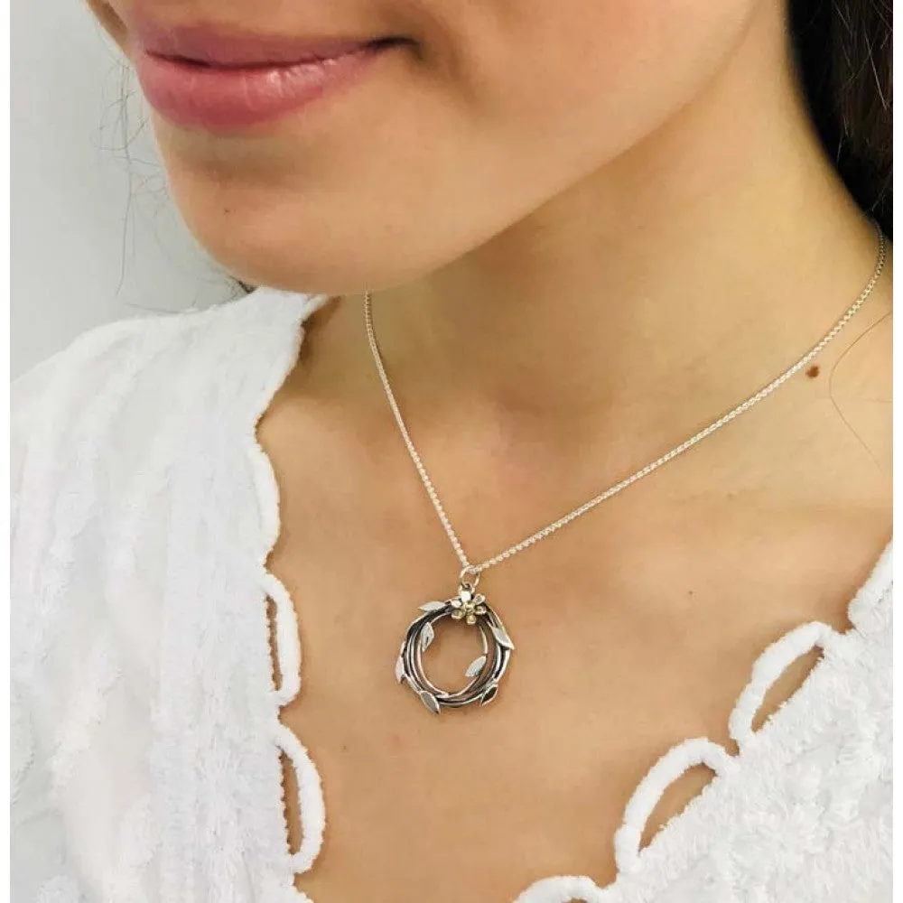 Linda MacDonald Woven Sterling Silver and Gold Necklace Entwined Collection ENTF