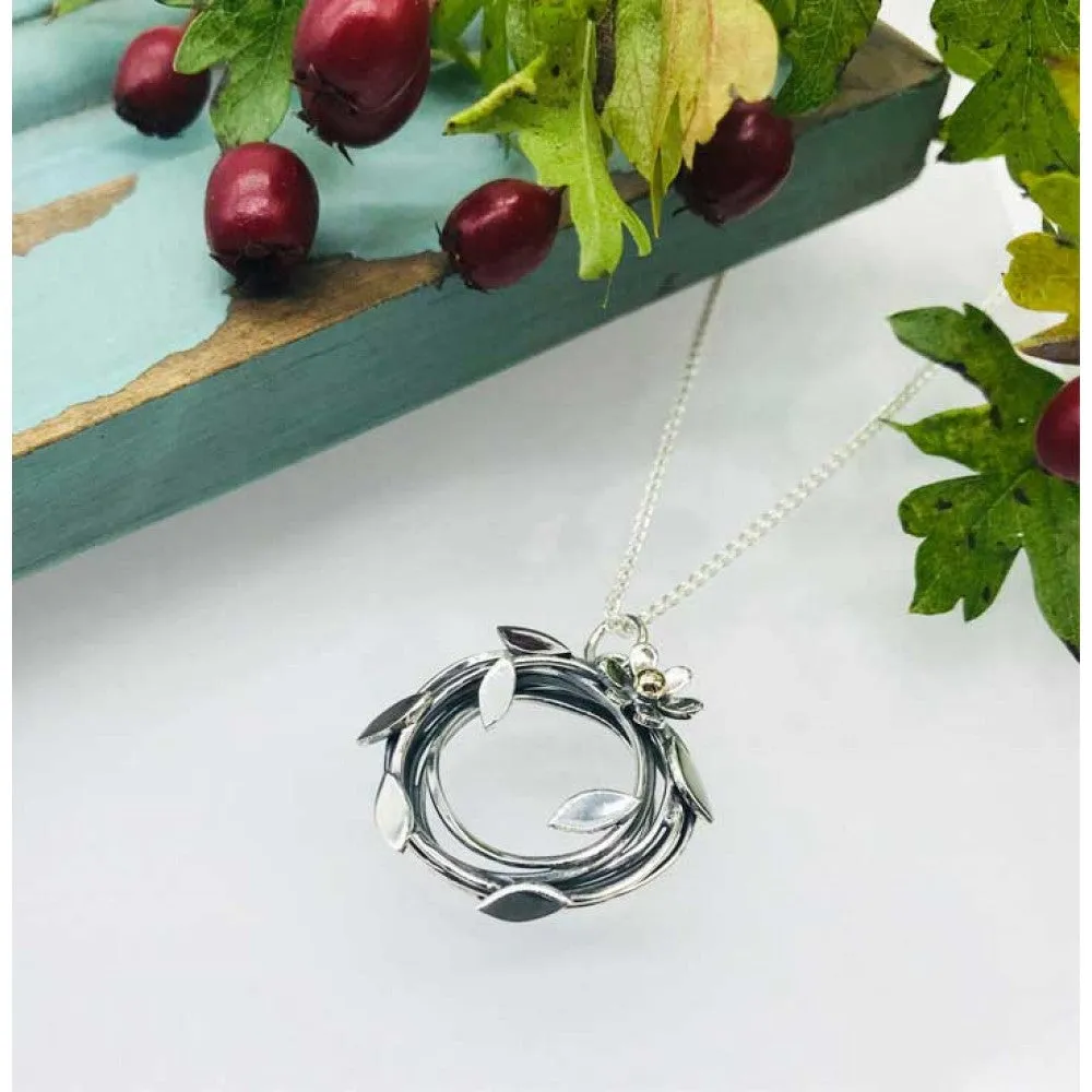 Linda MacDonald Woven Sterling Silver and Gold Necklace Entwined Collection ENTF