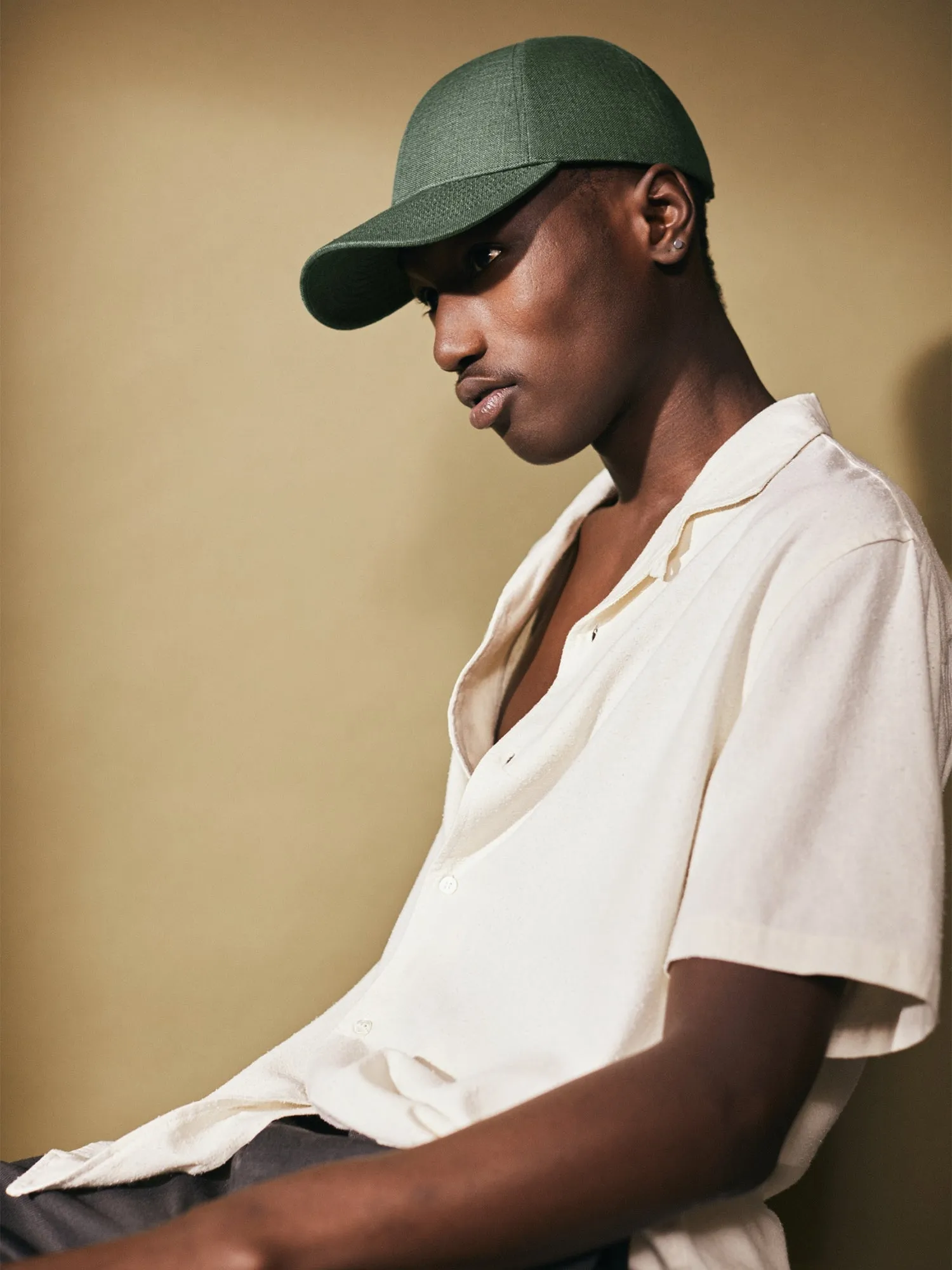 Linen Structured Cap French Olive