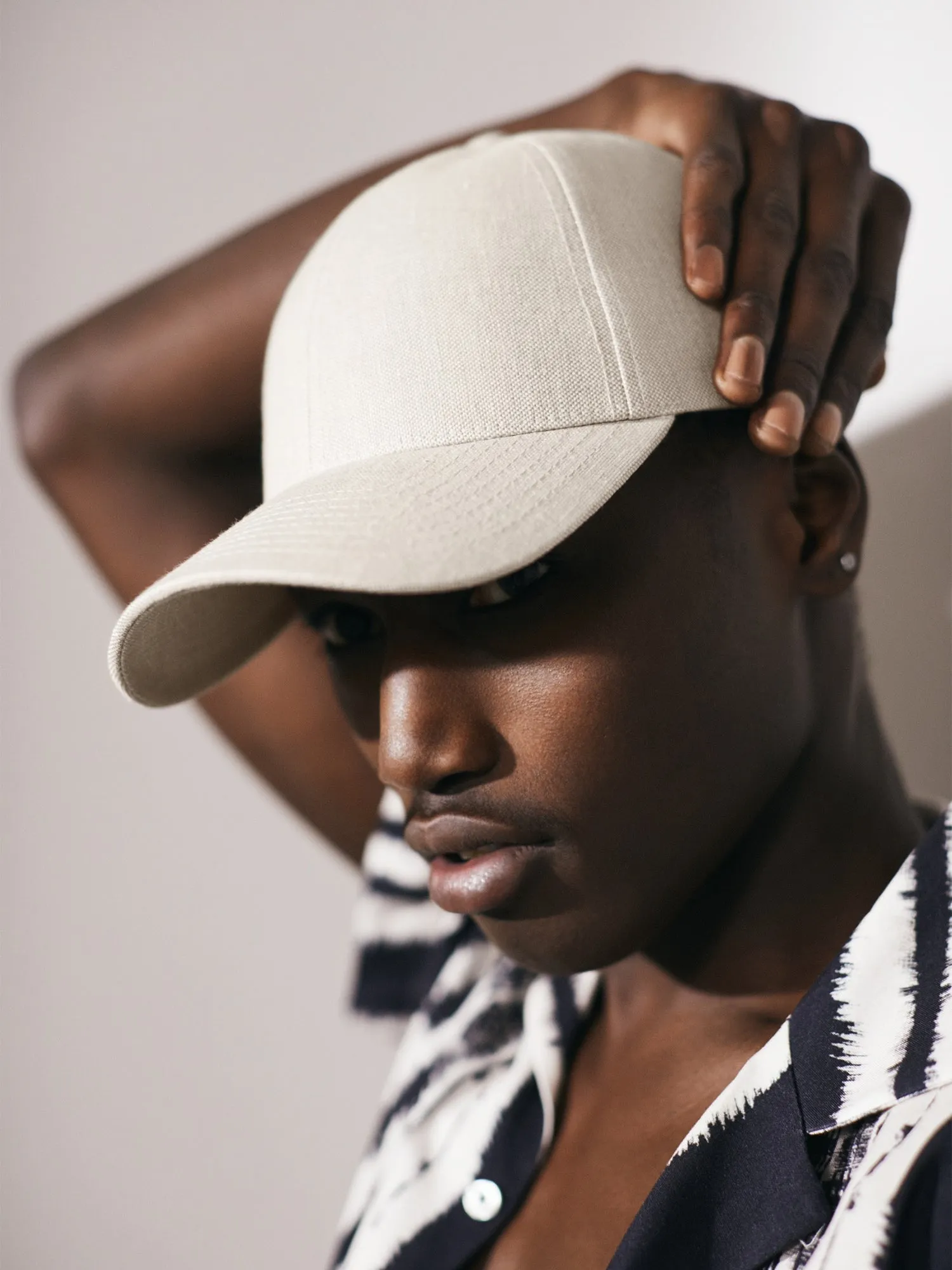 Linen Structured Cap Hampton Beige