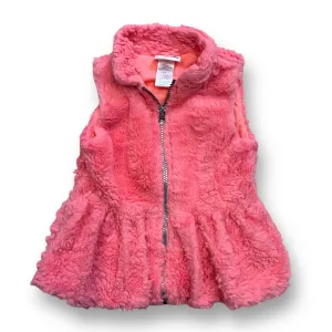 Little Lass Toddler Girls Size 3 Peach Faux Fur Zippered Vest