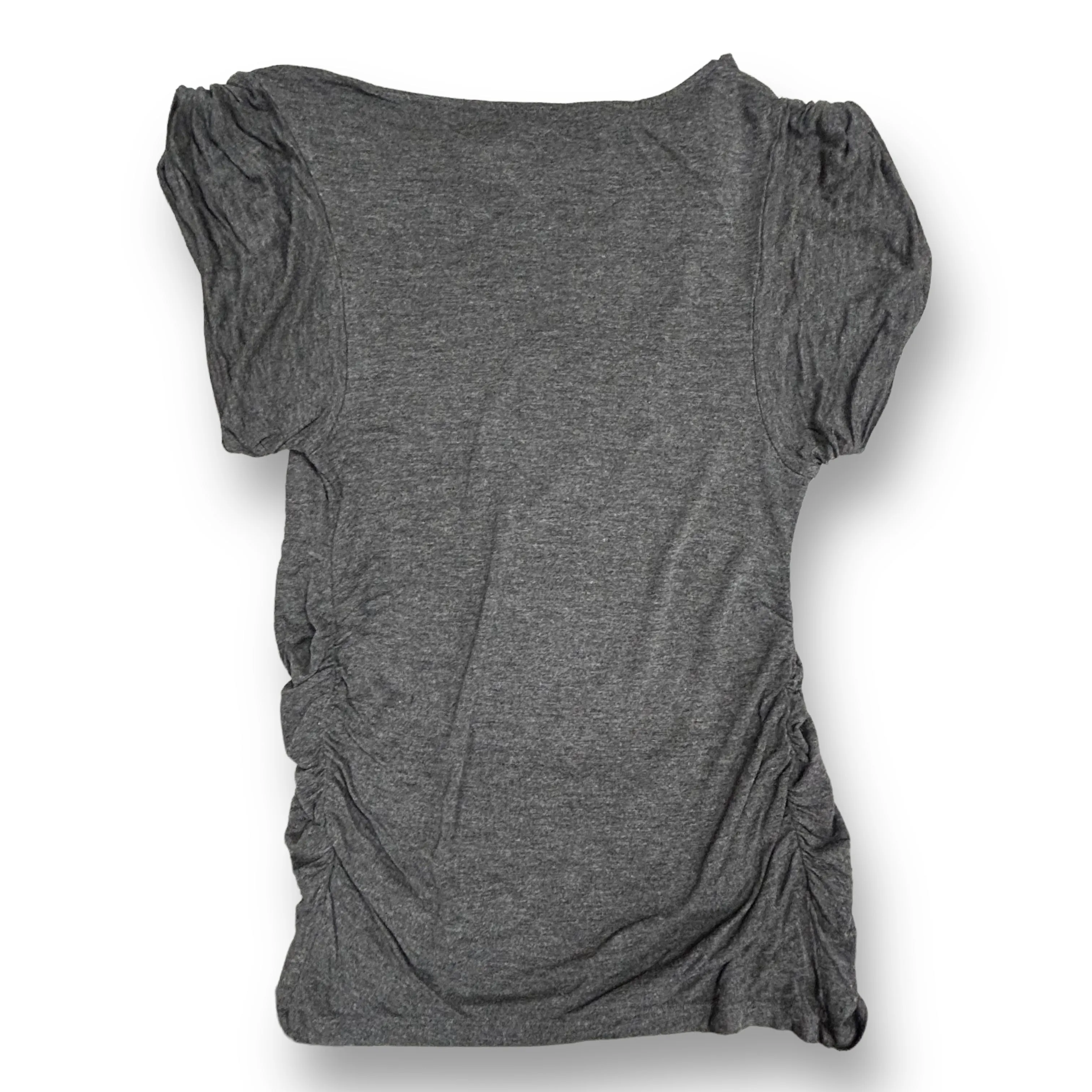 Liz Lange Size S Dark Gray Embellished Flutter Sleeve Maternity Top