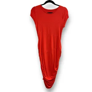 Liz Lange Size Small Orange Ruched Everyday Maternity Dress