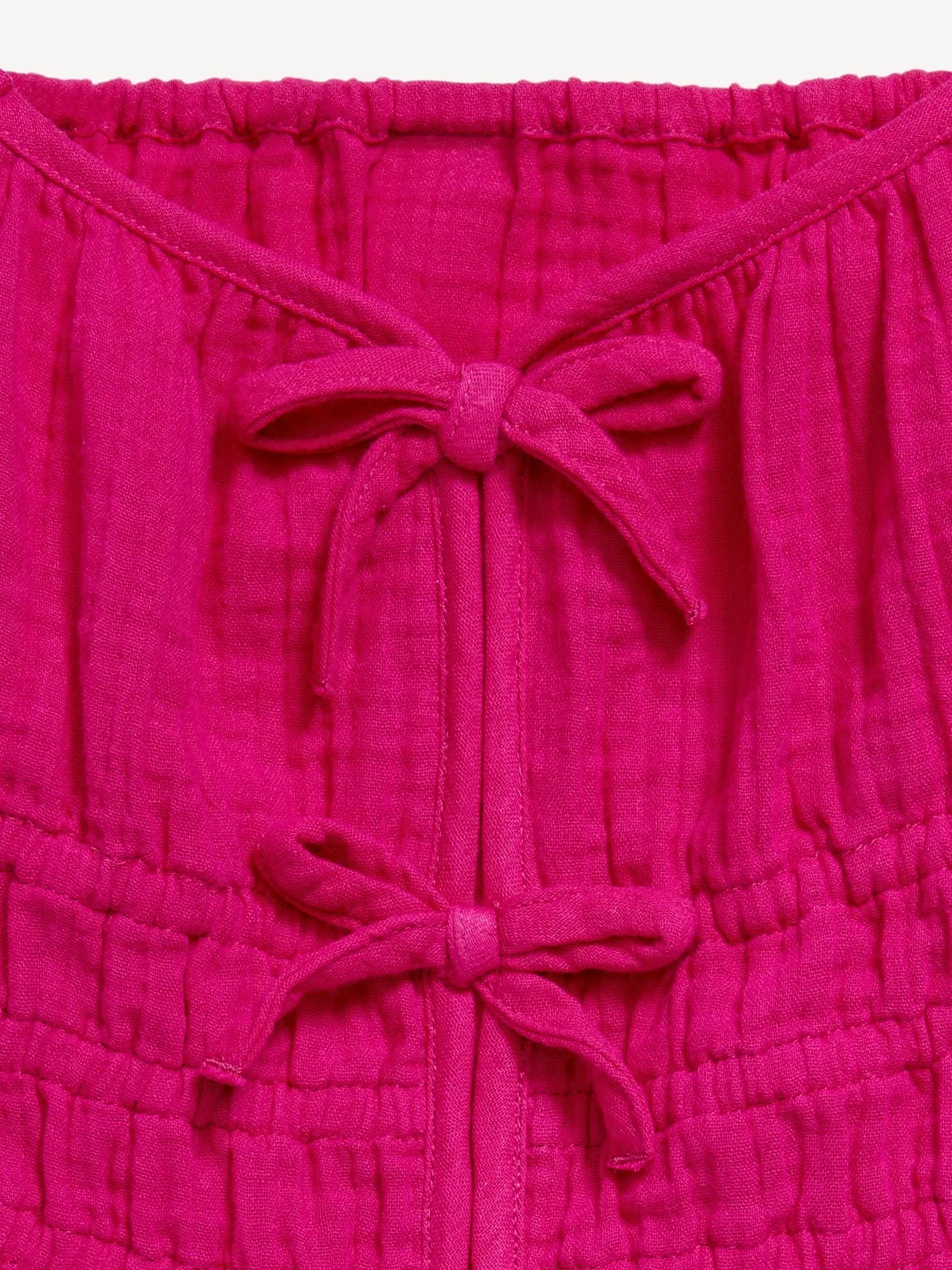 Long-Sleeve Double-Weave Bow Top for Girls