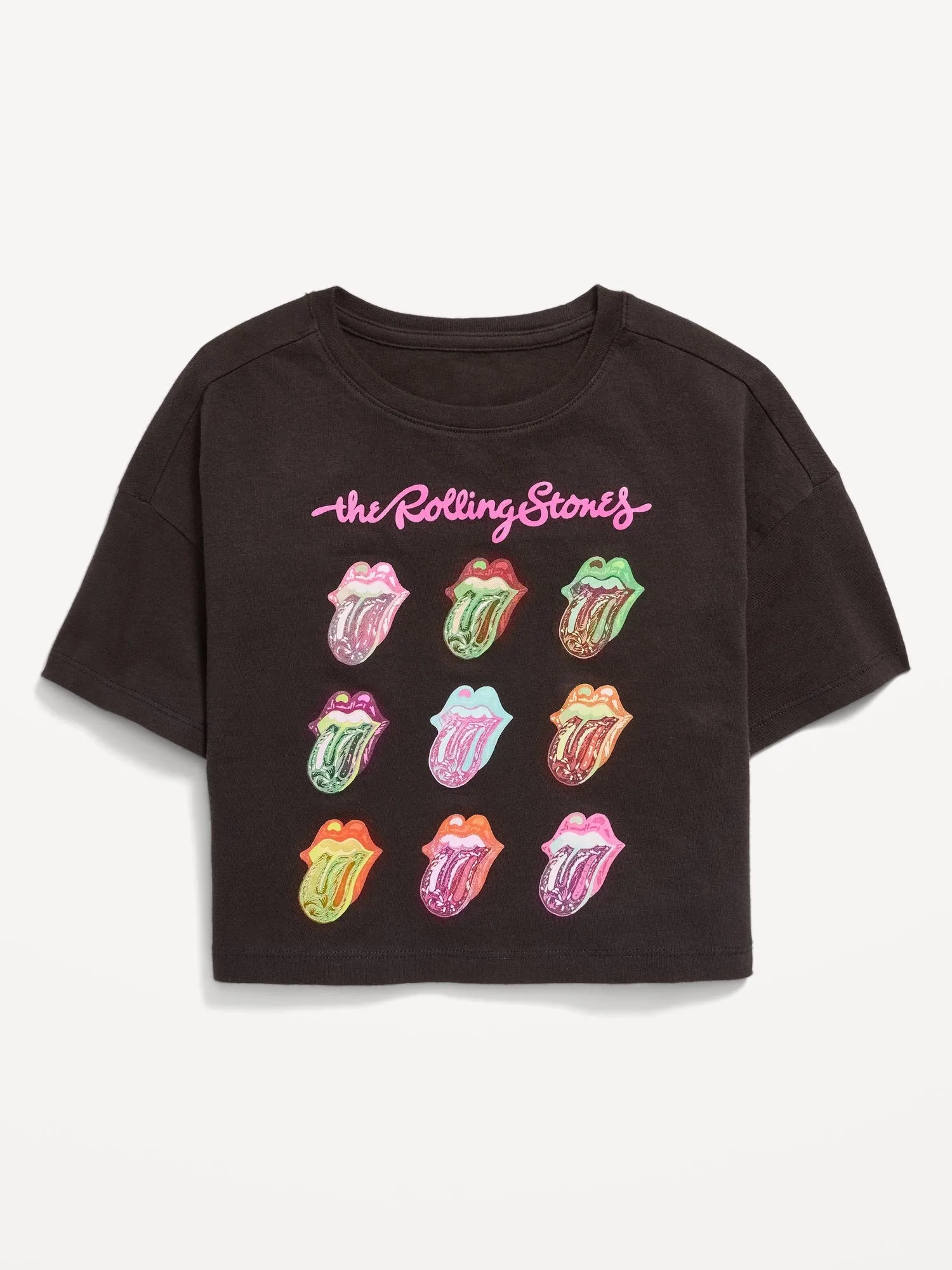 Loose Cropped Licensed Graphic T-Shirt for Girls