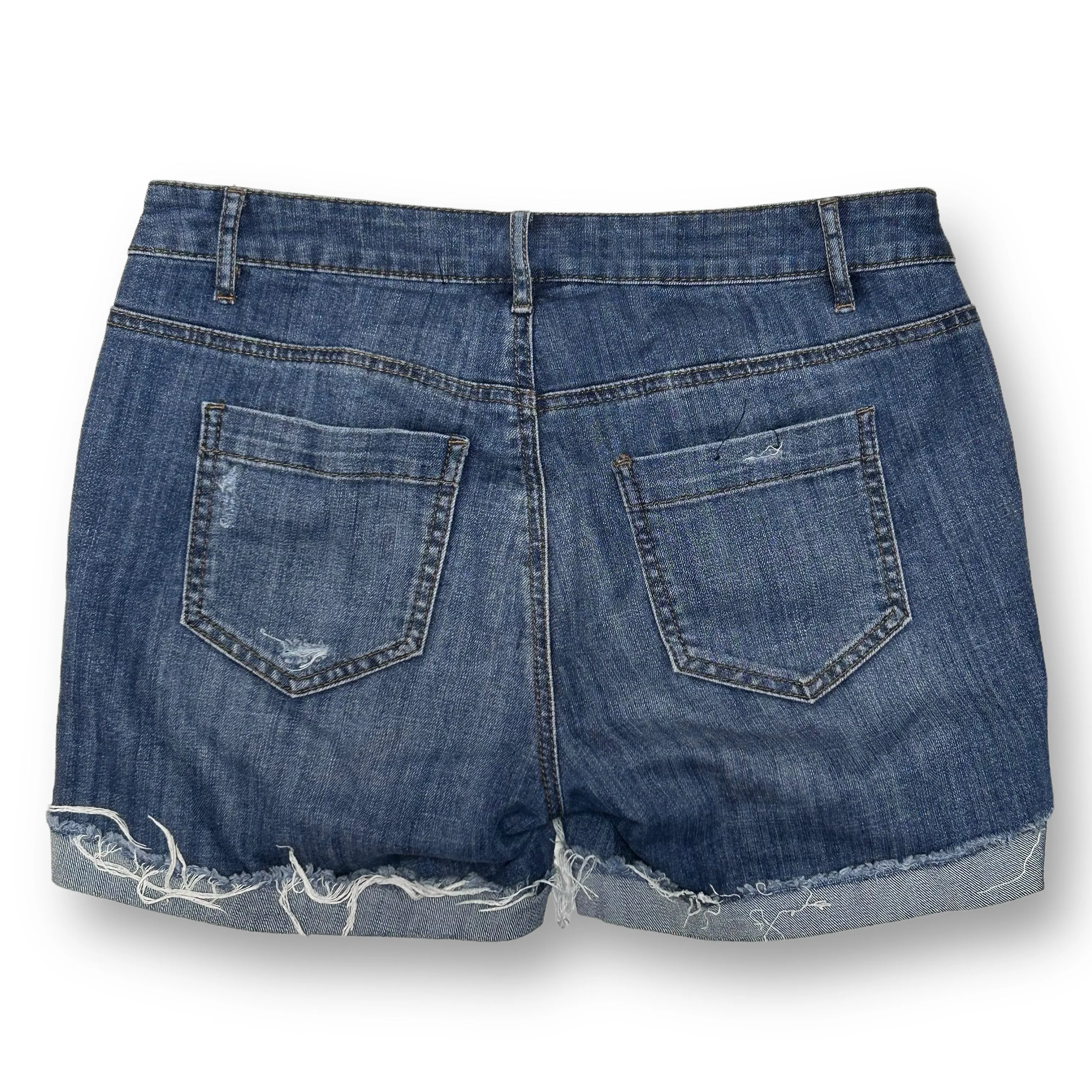 Luxe Essentials Size S Denim Cuffed Maternity Jean Shorts