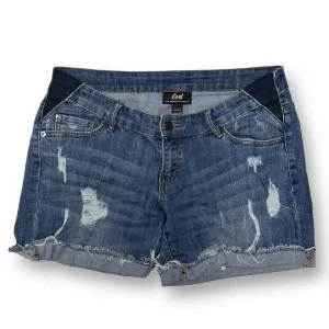 Luxe Essentials Size S Denim Cuffed Maternity Jean Shorts