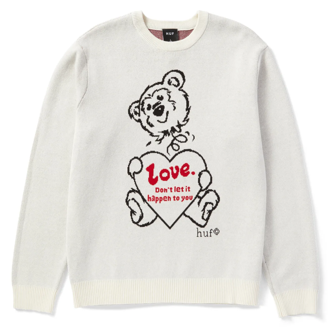 Luxury Feel Huf Womens Bad News Crewneck Sweater Bone  Today Only!