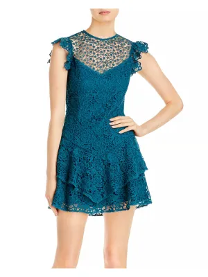Luxury Feel Juniors Monica Womens Lace Ruffle Mini Dress  Limited Stock!