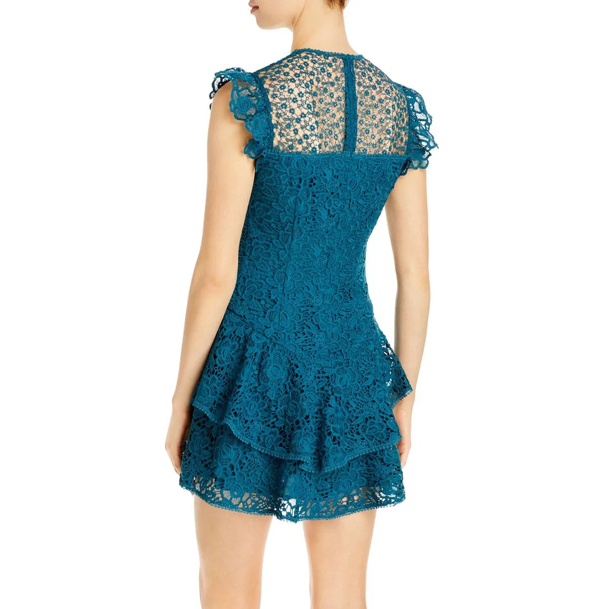 Luxury Feel Juniors Monica Womens Lace Ruffle Mini Dress  Limited Stock!