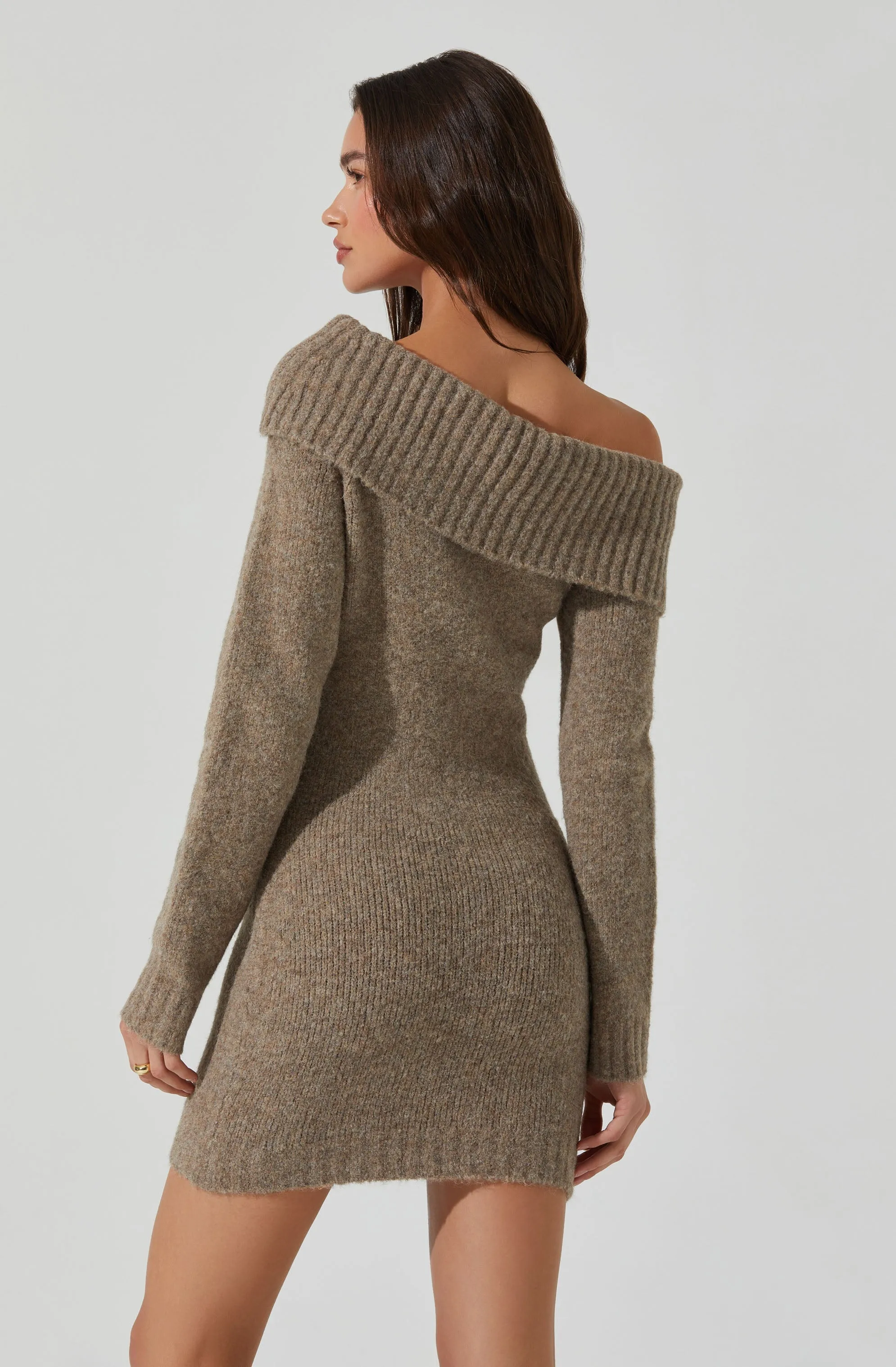 Luxury Feel Leya Off Shoulder Sweater Dress  Limited Release!