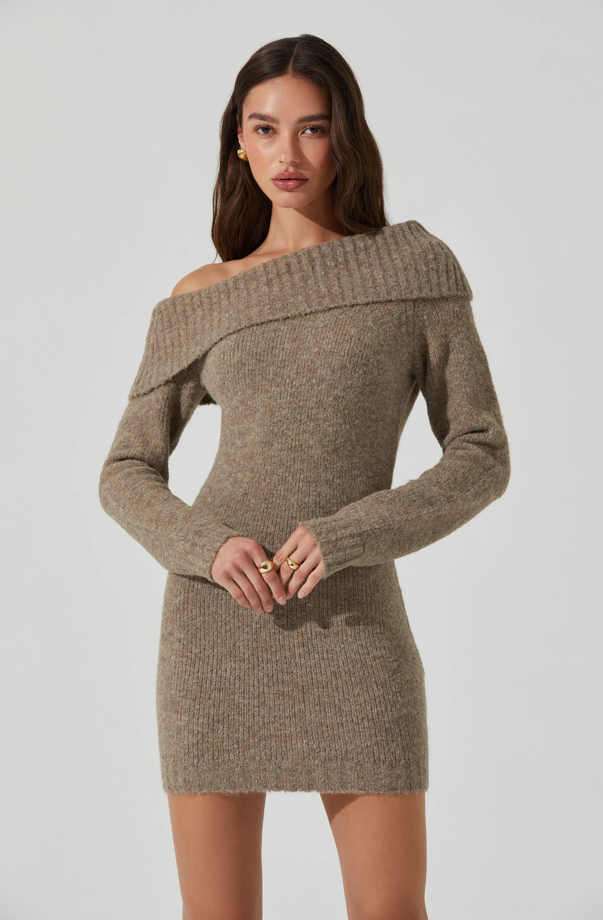 Luxury Feel Leya Off Shoulder Sweater Dress  Limited Release!