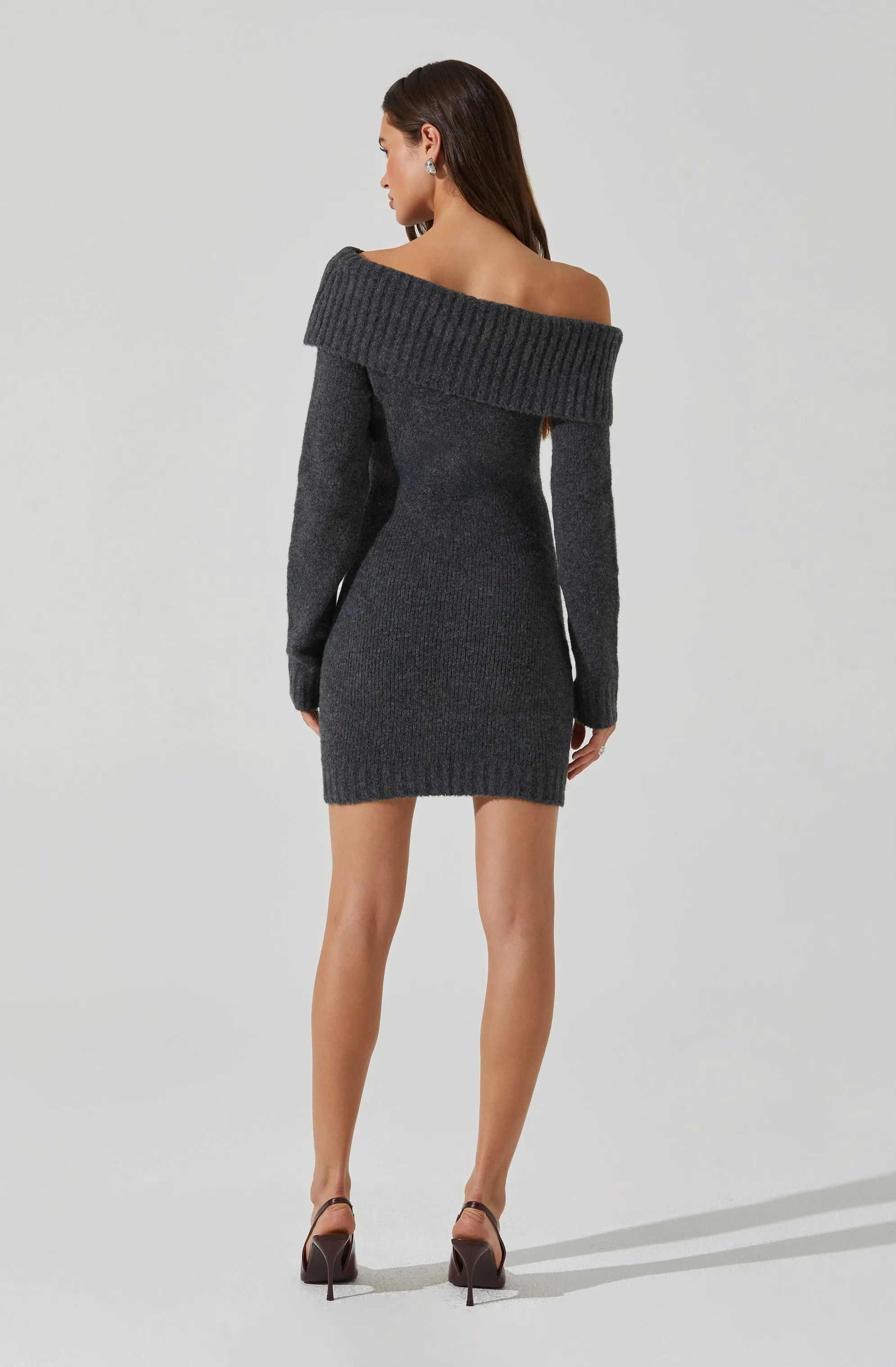 Luxury Feel Leya Off Shoulder Sweater Dress  Limited Release!