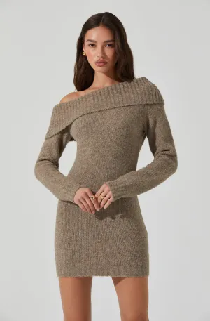 Luxury Feel Leya Off Shoulder Sweater Dress  Limited Release!