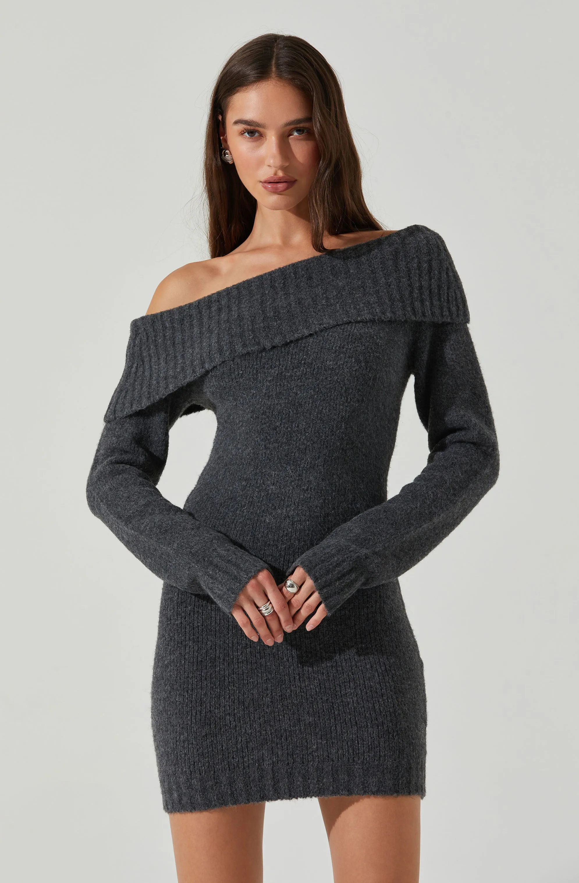 Luxury Feel Leya Off Shoulder Sweater Dress  Limited Release!
