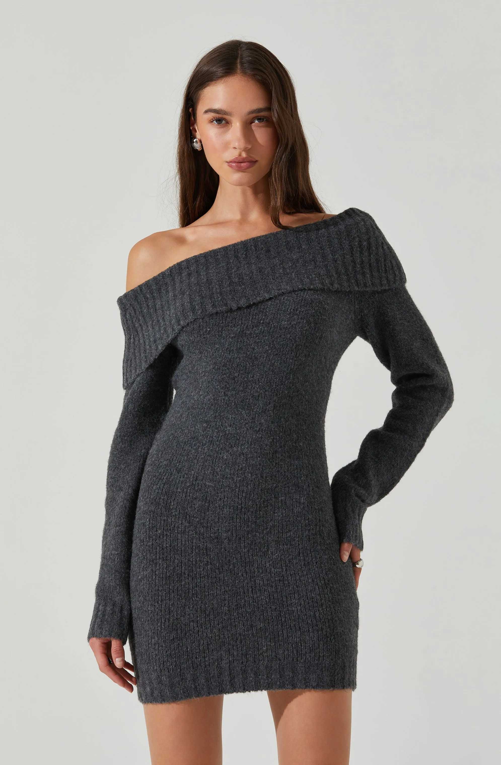 Luxury Feel Leya Off Shoulder Sweater Dress  Limited Release!