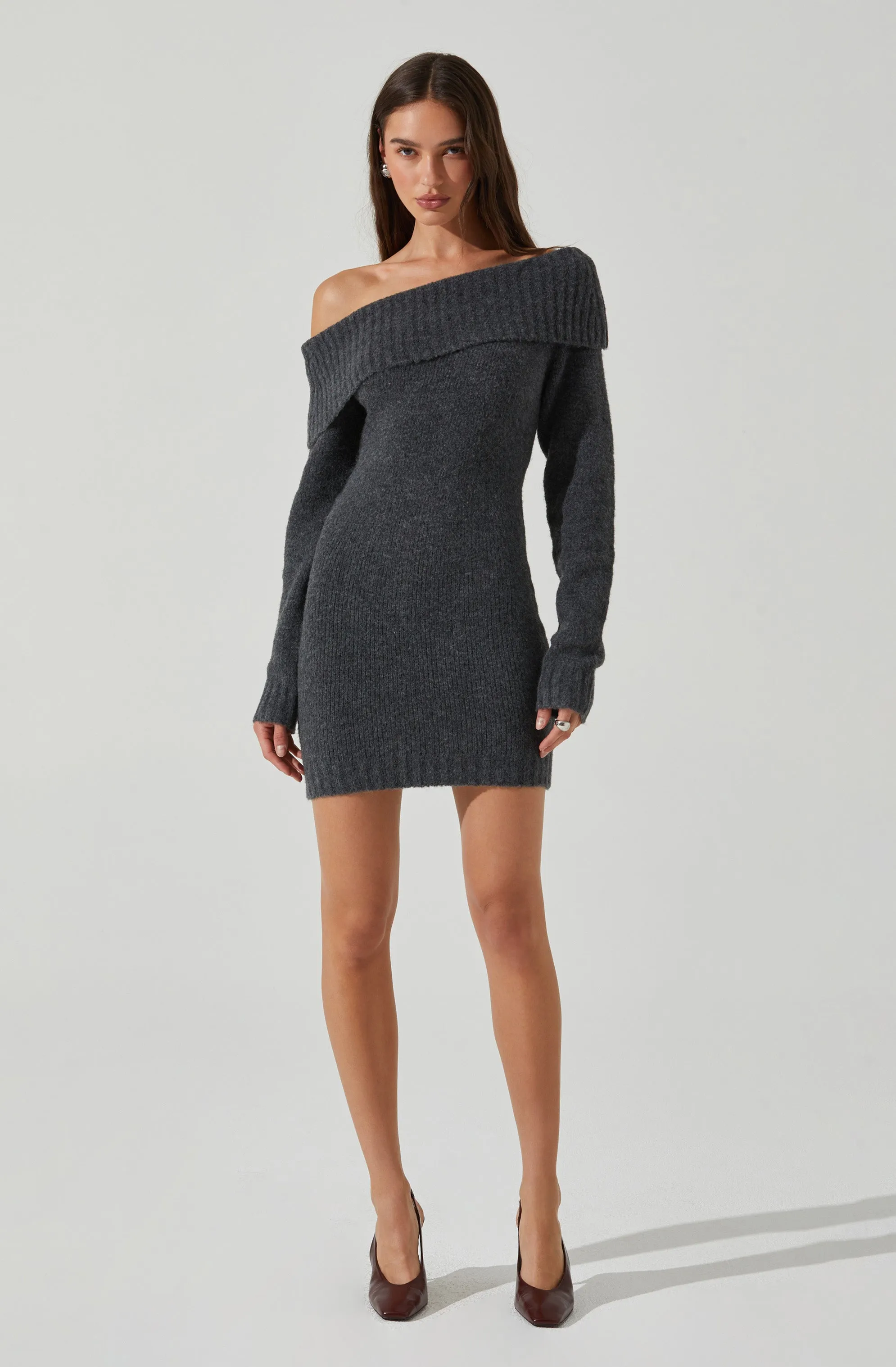 Luxury Feel Leya Off Shoulder Sweater Dress  Limited Release!