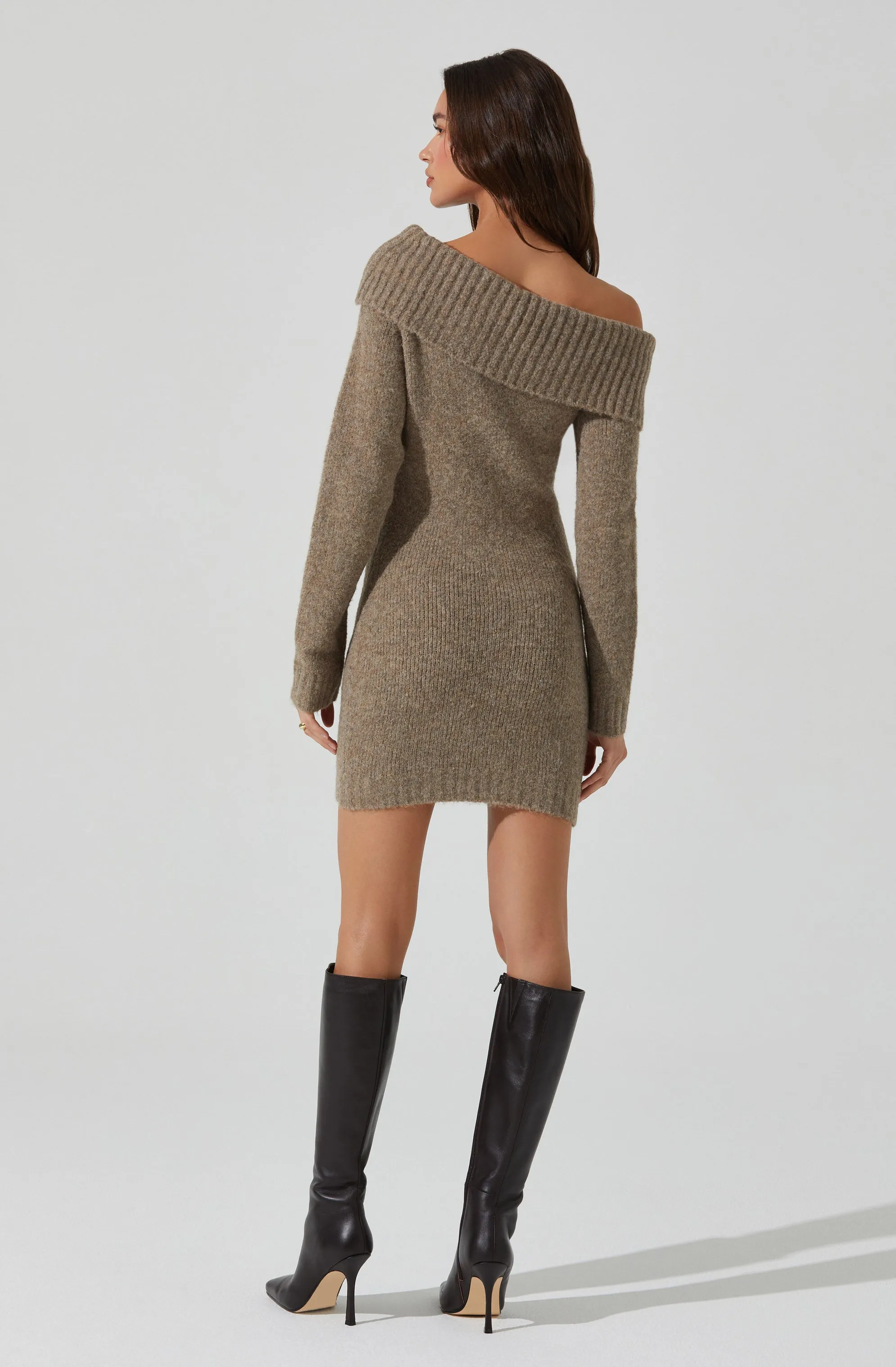 Luxury Feel Leya Off Shoulder Sweater Dress  Limited Release!