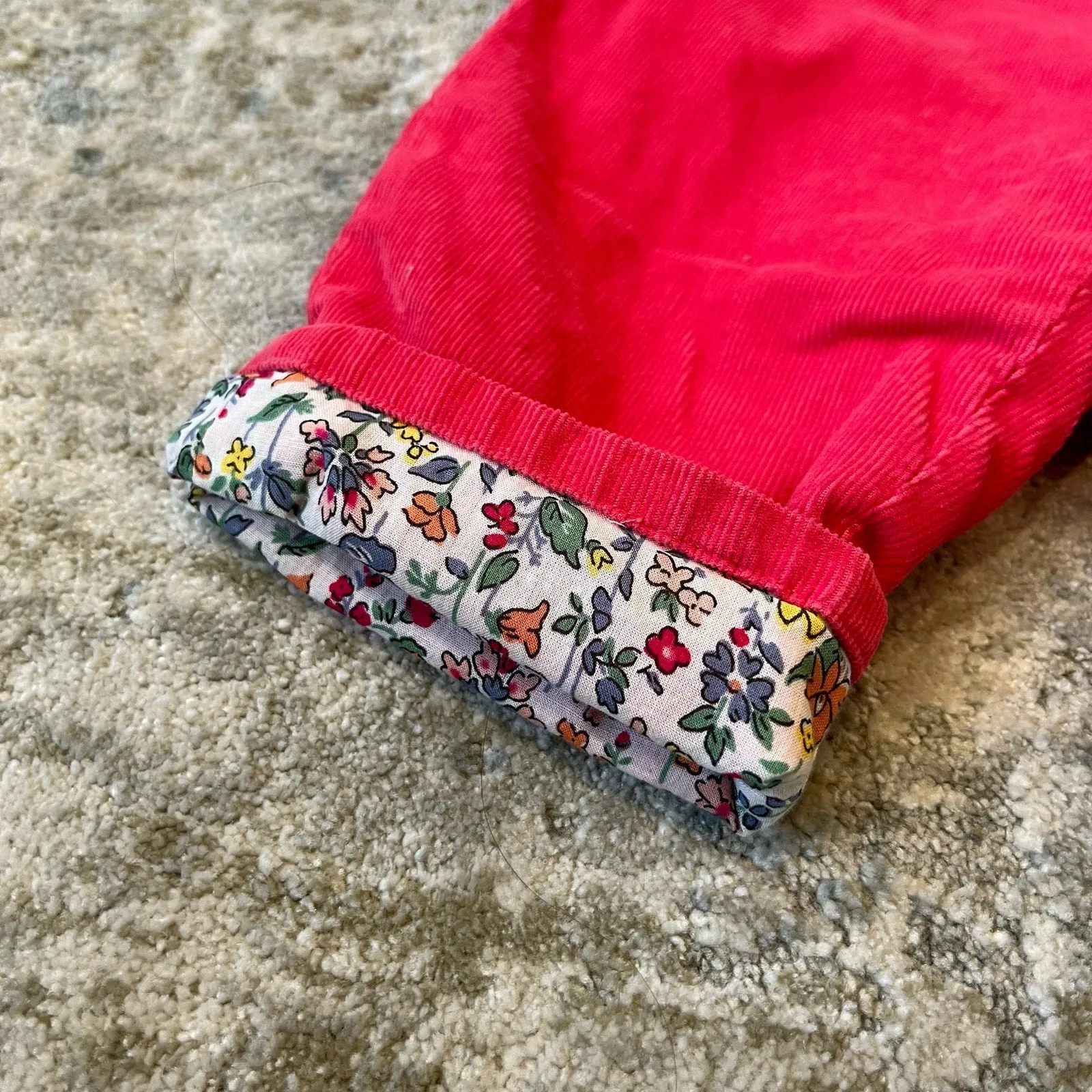 Luxury Feel Mini Boden Cozy Pink Corduroy Pants & Floral Blouse 0-3 Months  Almost Gone!