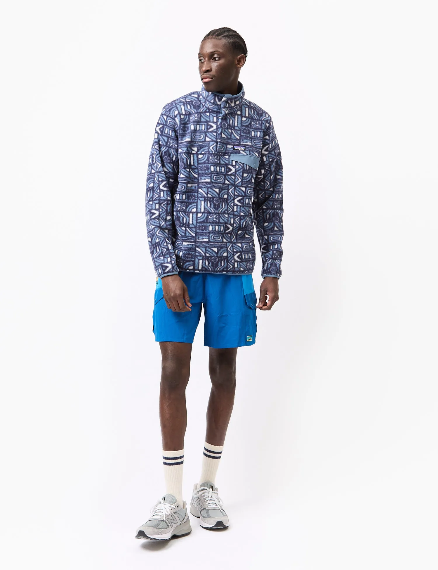 Luxury Feel Patagonia Lightweight Synch Snap-T Fleece New Visions Pullover - New Navy Blue  Limited Availability!