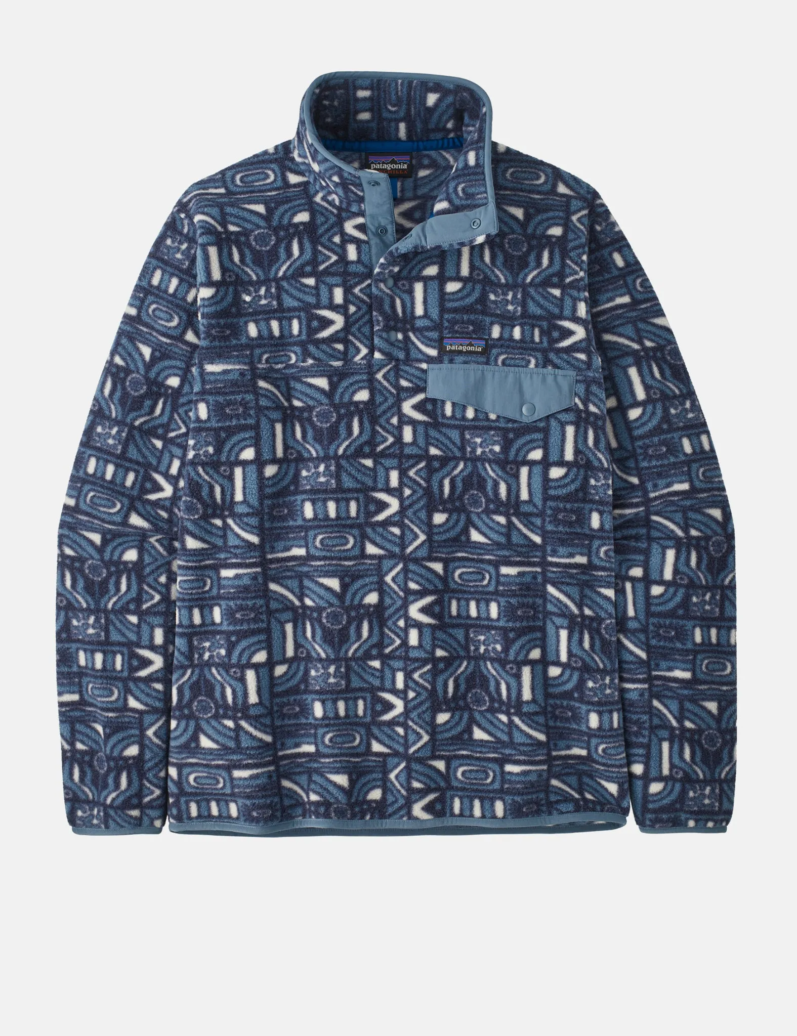 Luxury Feel Patagonia Lightweight Synch Snap-T Fleece New Visions Pullover - New Navy Blue  Limited Availability!
