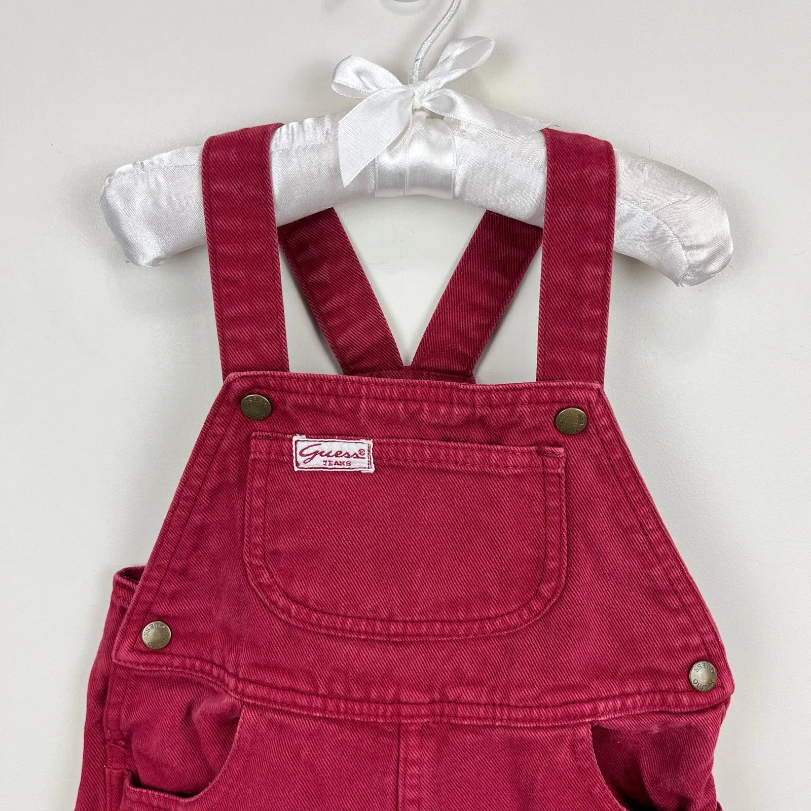 Luxury Feel Vintage Guess Burgundy Red Overalls 24 Months USA  Limited Release!
