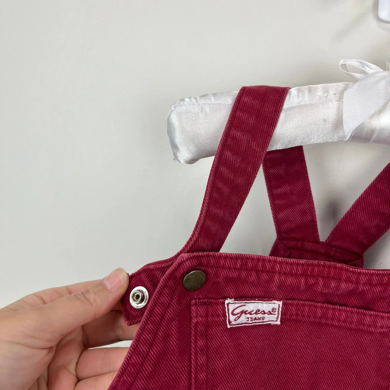 Luxury Feel Vintage Guess Burgundy Red Overalls 24 Months USA  Limited Release!