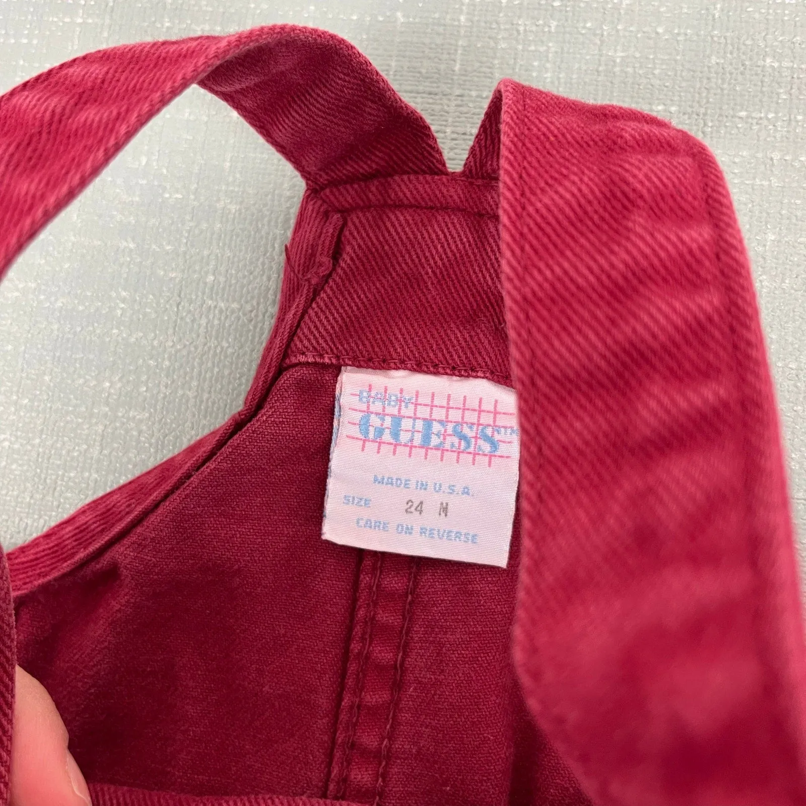 Luxury Feel Vintage Guess Burgundy Red Overalls 24 Months USA  Limited Release!
