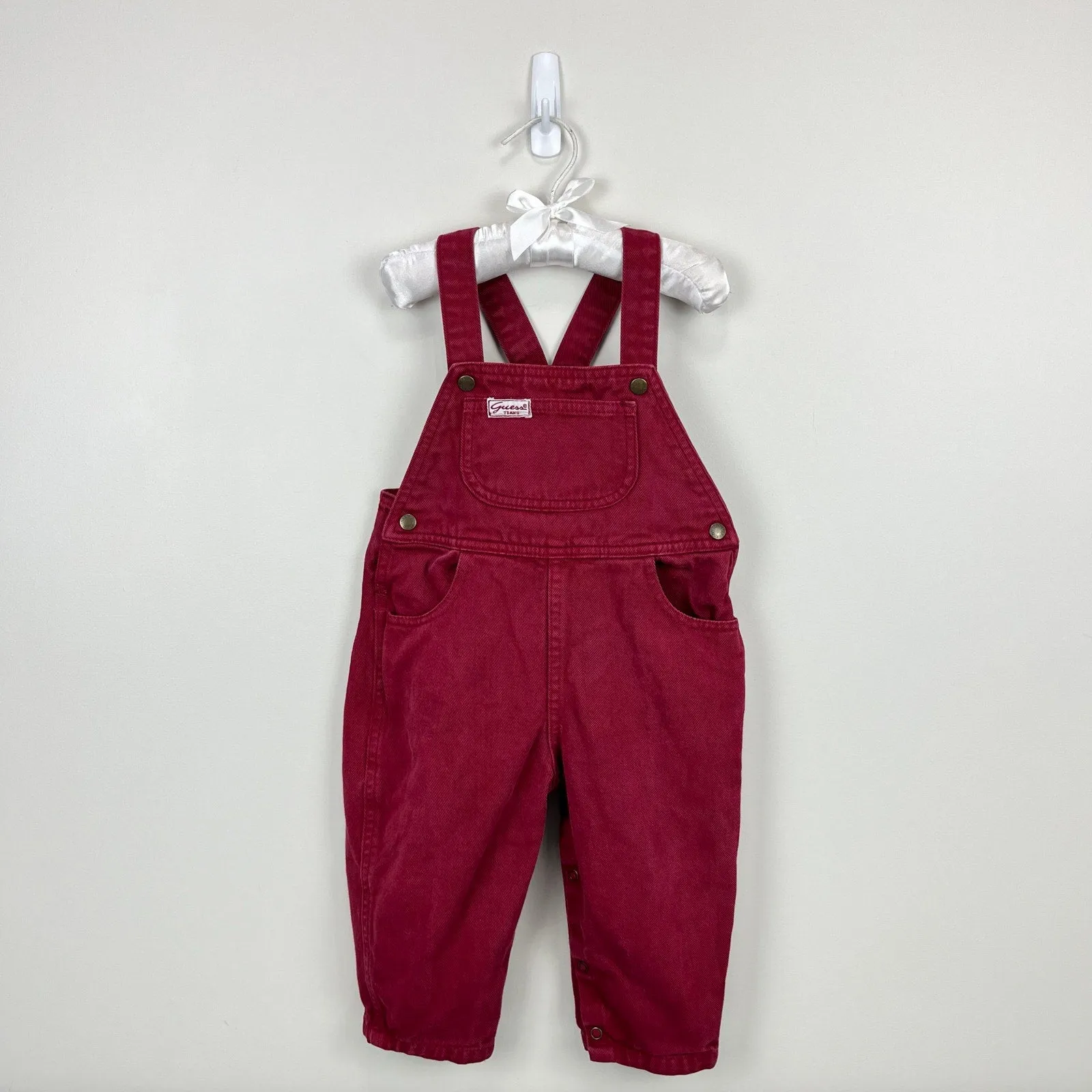 Luxury Feel Vintage Guess Burgundy Red Overalls 24 Months USA  Limited Release!