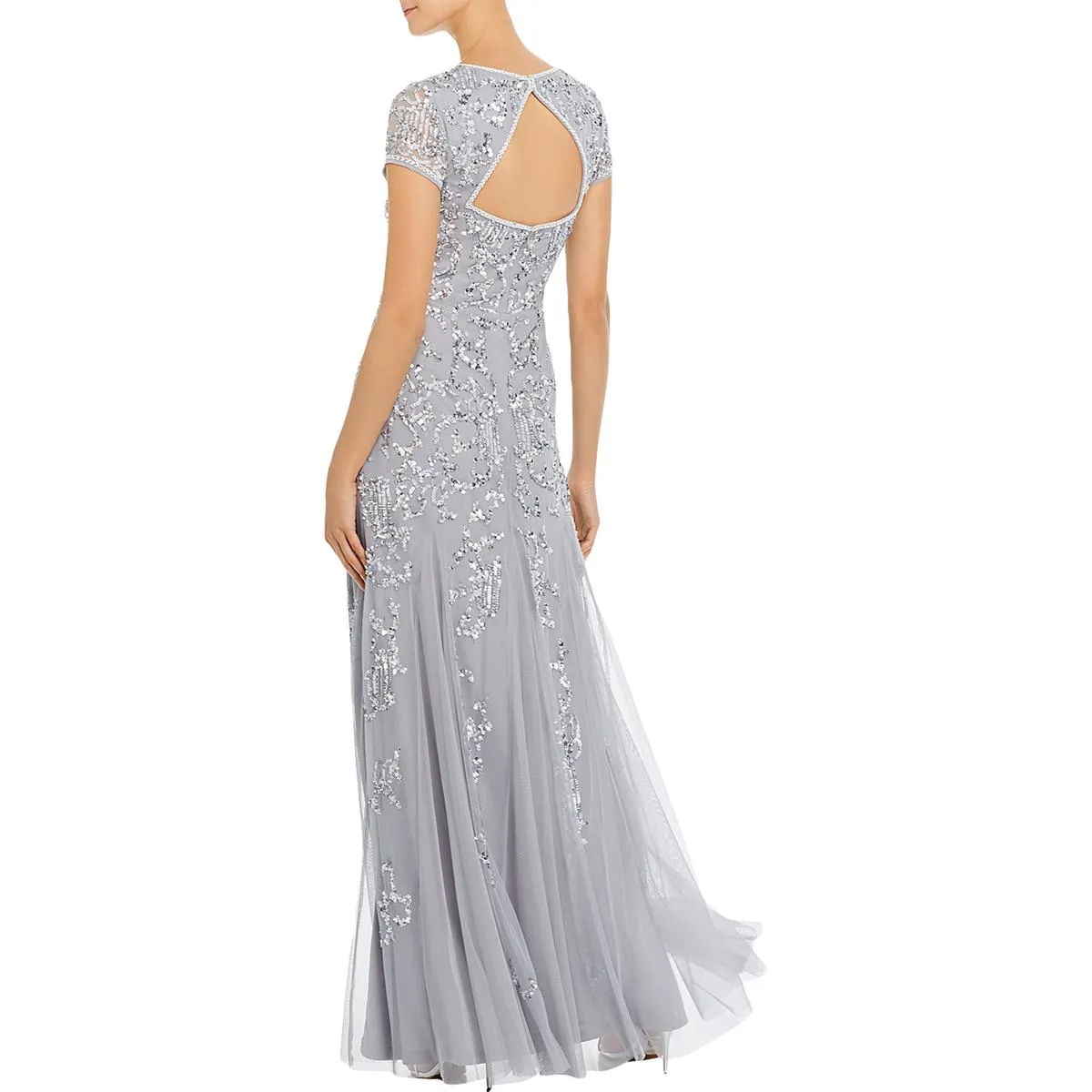 Luxury Feel Womens Mesh Embellished Formal Dress  Limited Availability!